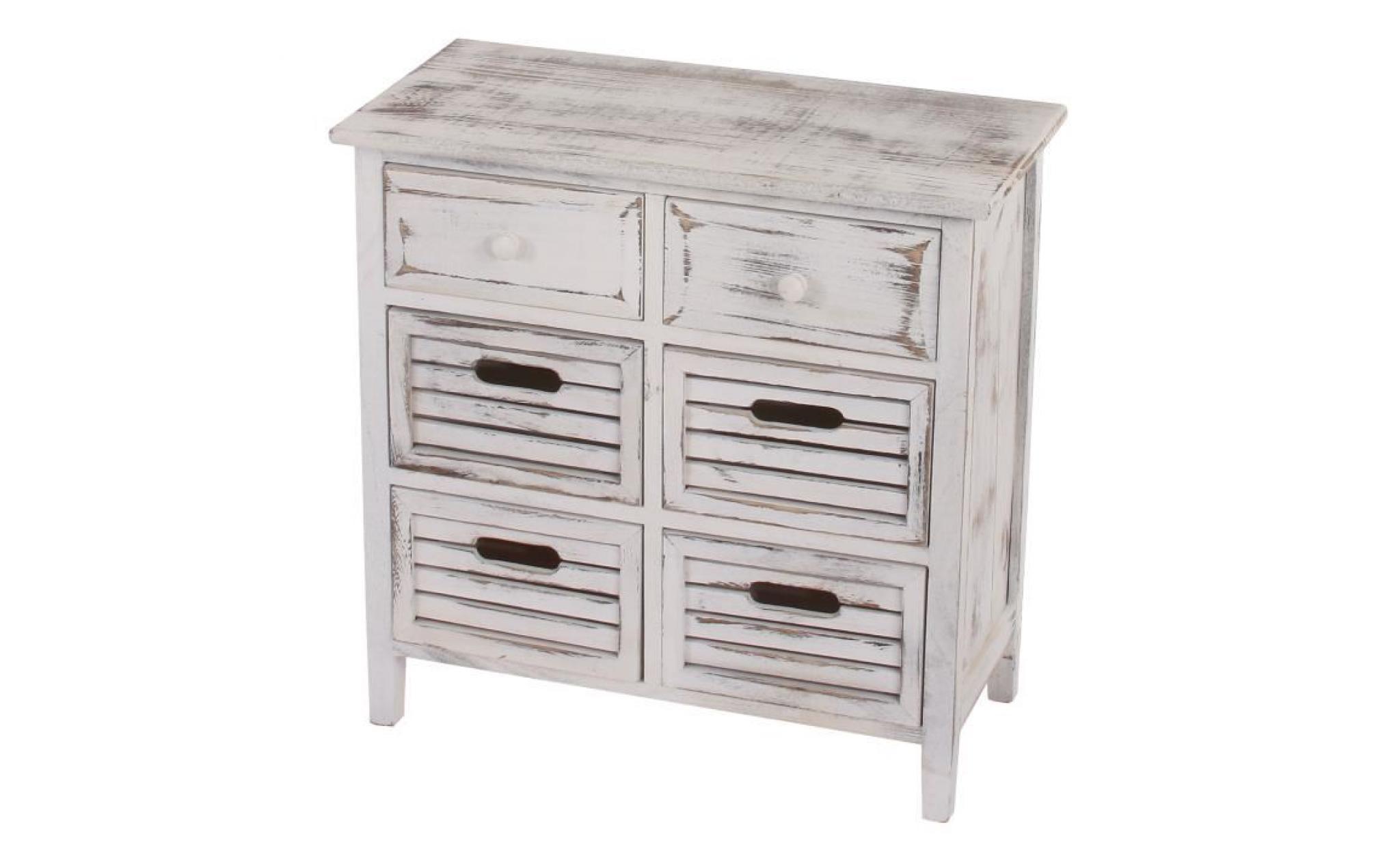commode 6 tiroirs guillermo   bois blanc