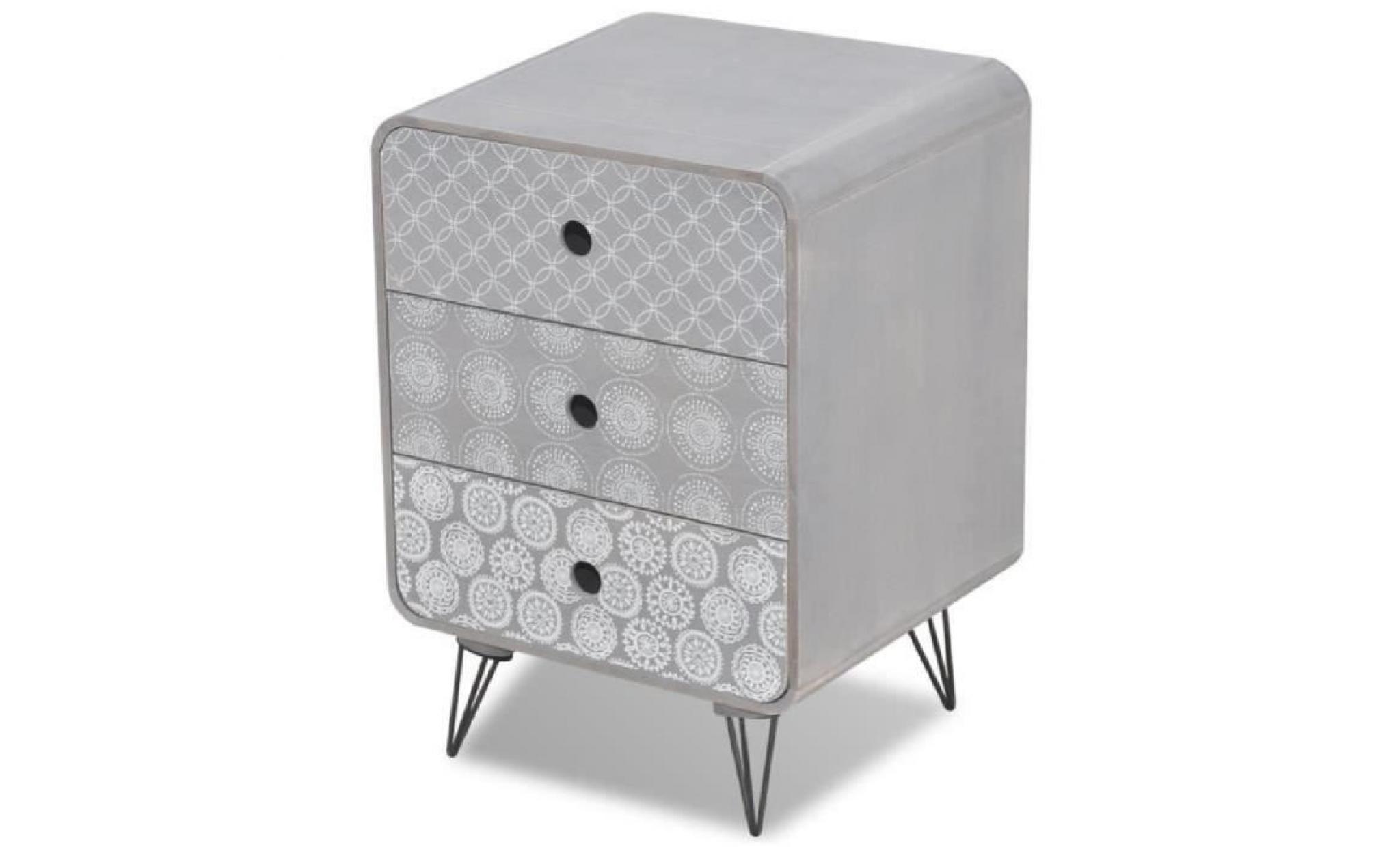 commode à 3 tiroirs gris rangement organiser objets affaires pratique design simple chambre durable