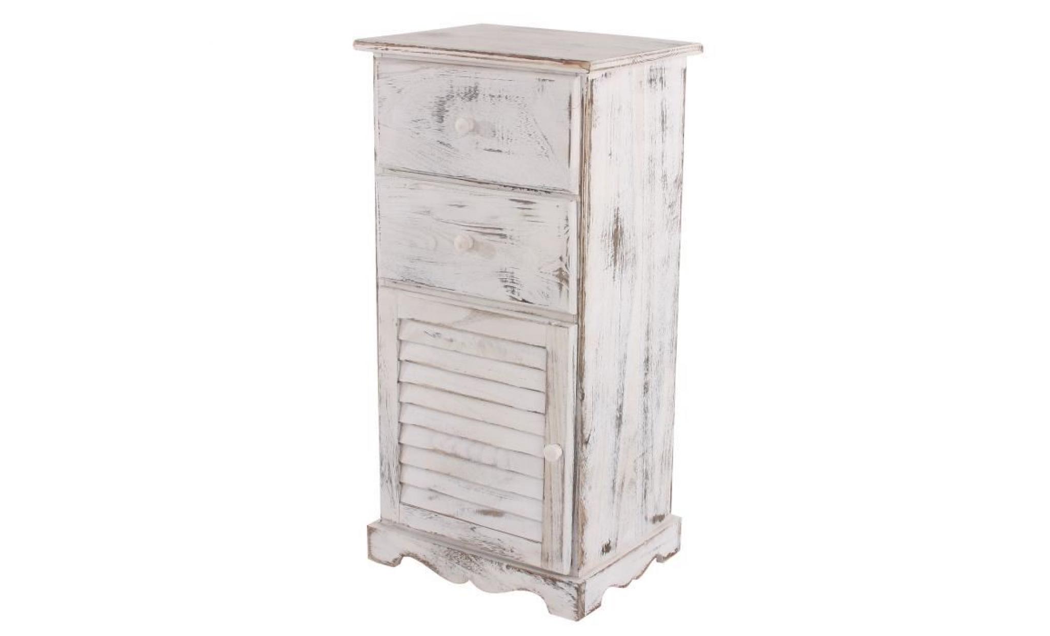 Commode / armoire,2 tiroirs,1 porte,40x32x80cm, shabby, vintage, blanc.