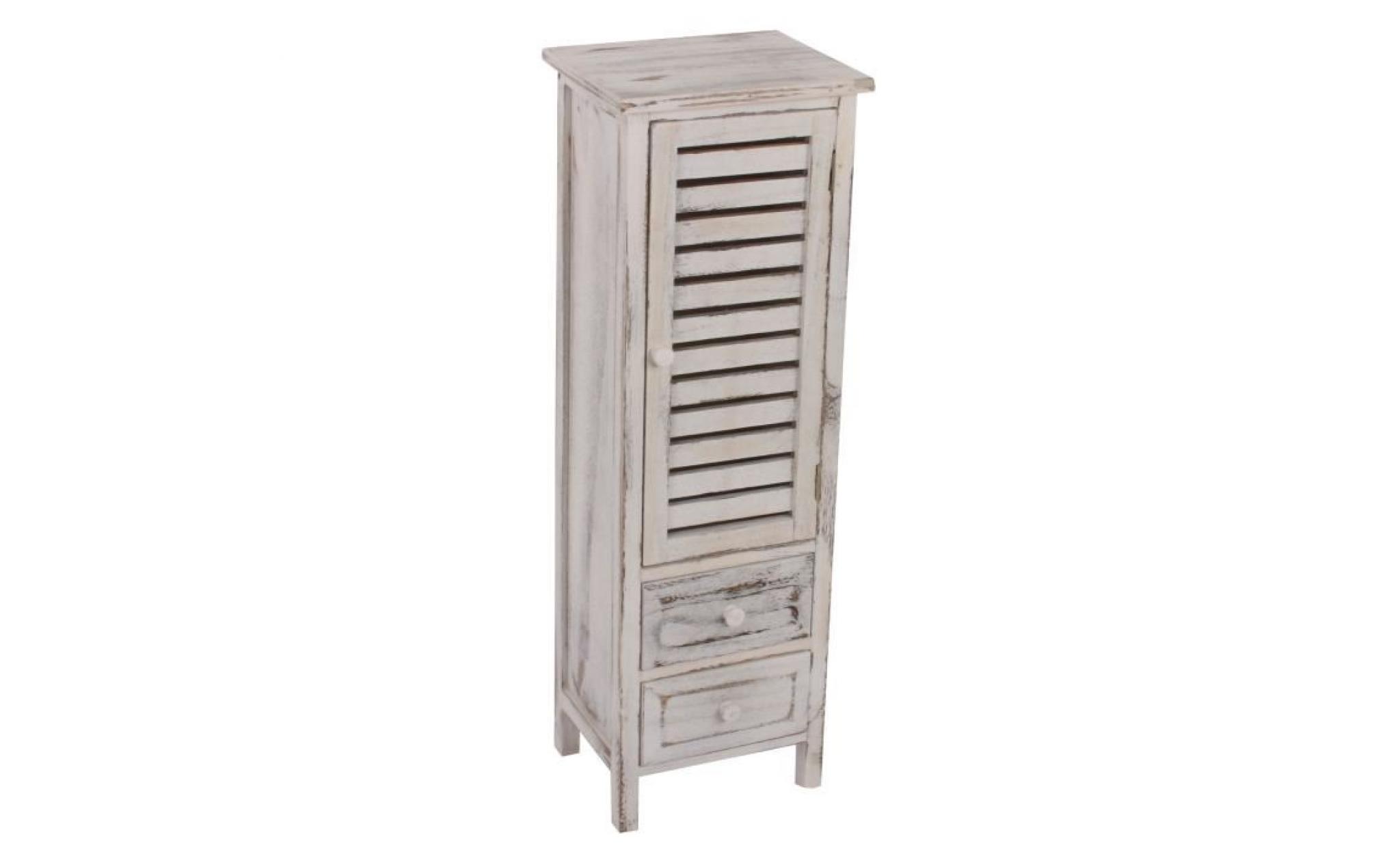 Commode / armoire, 2 tiroirs, 30x25x90cm, shabby, vintage, blanc