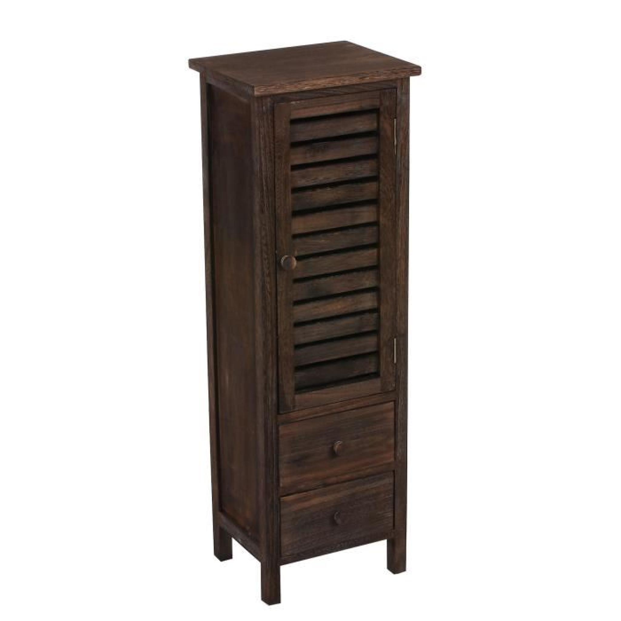 Commode / armoire,2 tiroirs,30x25x90cm, shabby, vintage, marron.