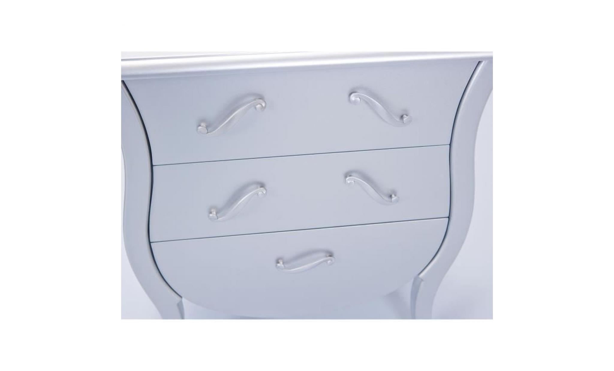 commode barry 3 tiroirs argent pas cher