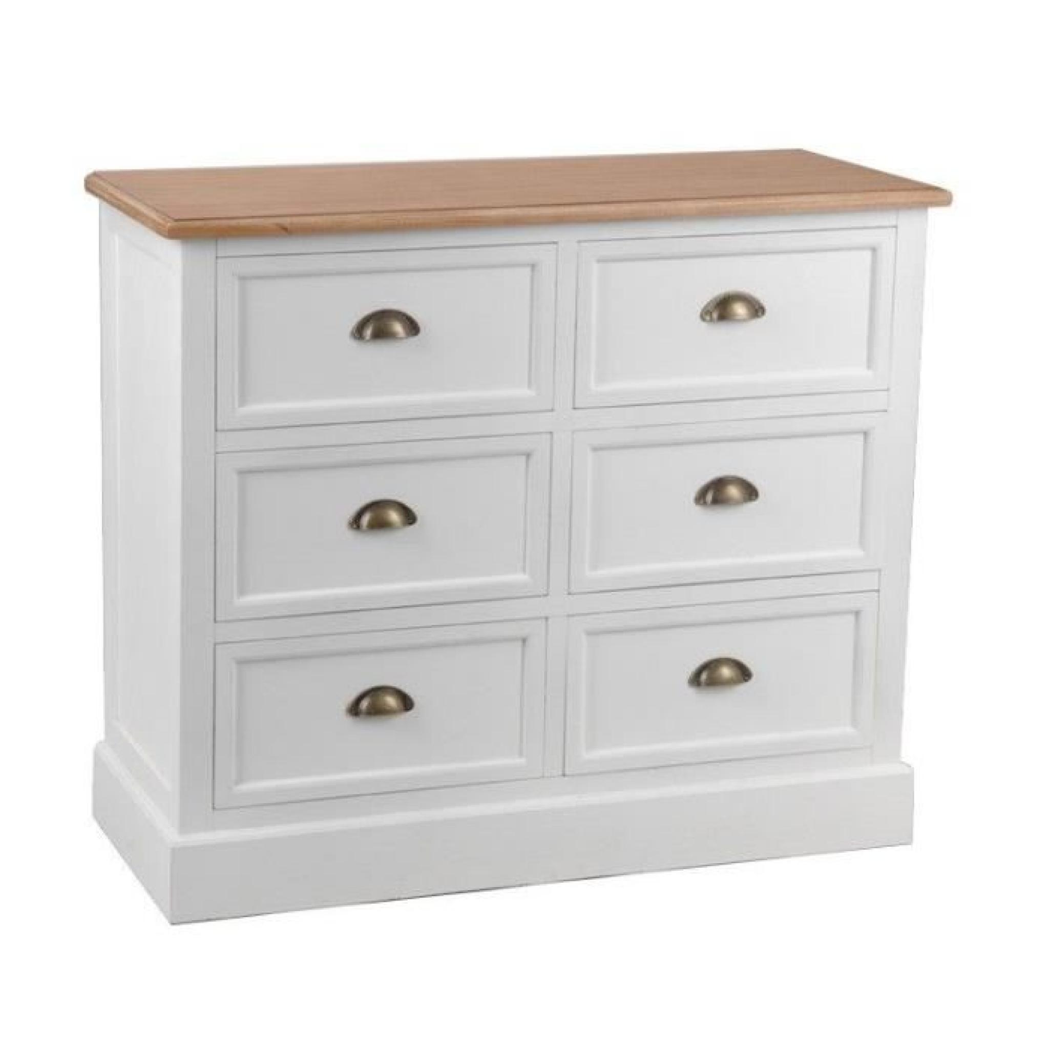 Commode blanche 6 tiroirs
