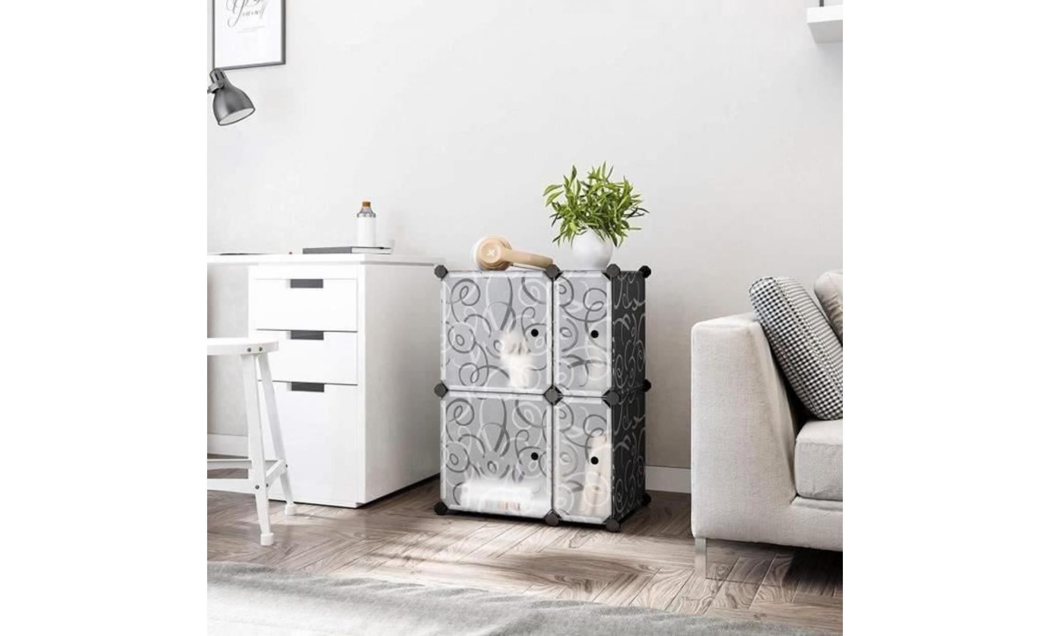 songmics® commode cubes etagère de rangement meuble modulables plastiques cadre en métal lpc114