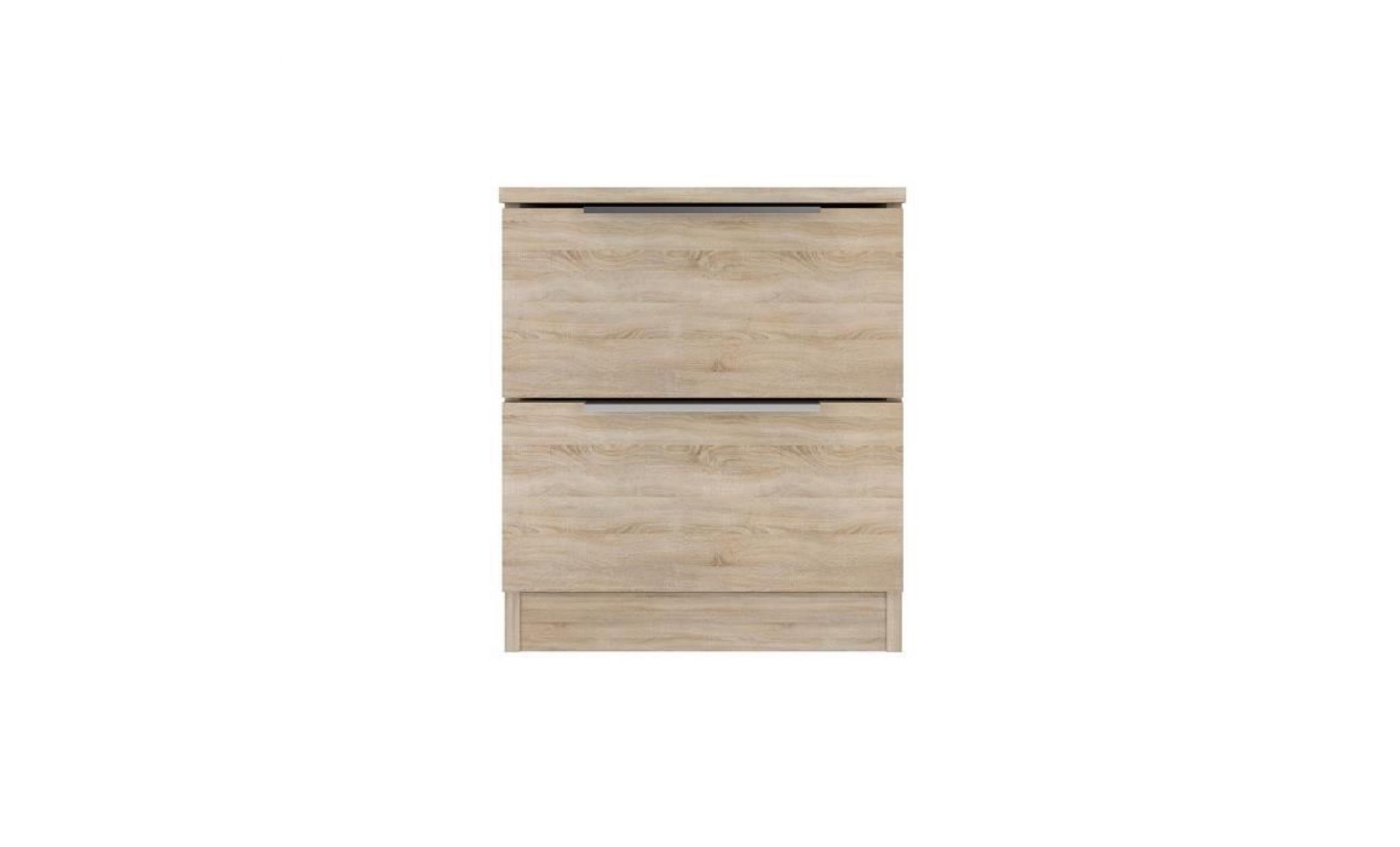 commode de chevet 2 tiroirs en bois clair bois clair pas cher