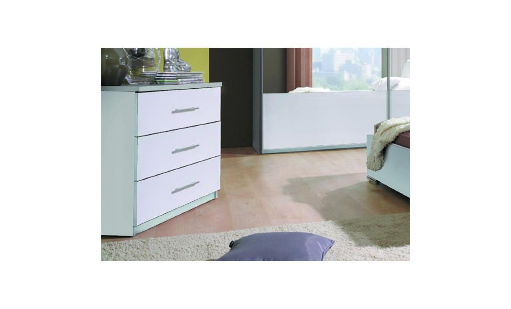 commode design verona 3 tiroirs blancs laqués. meuble pour chambre à coucher