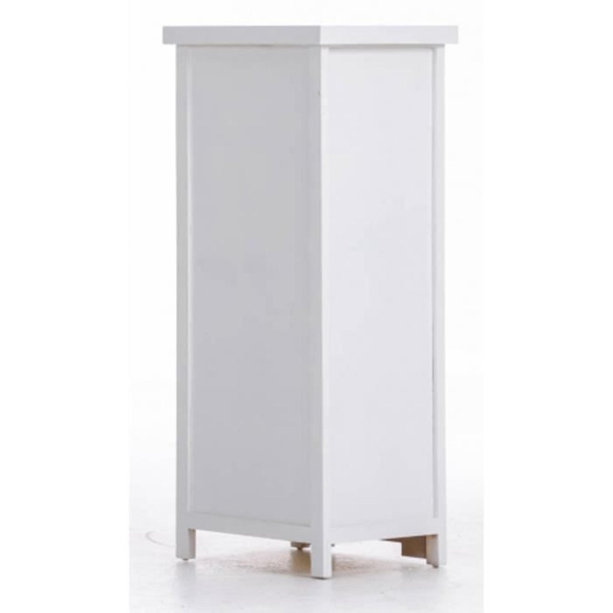 Commode en bois de couleur blanche avec 5 tiroirs - Dim : H 83.5 x L 38 x P 28 cm pas cher