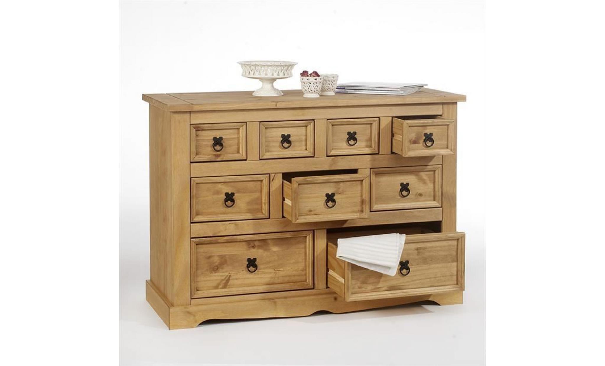 buffet commode apothicaire tequila pin massif ciré pas cher