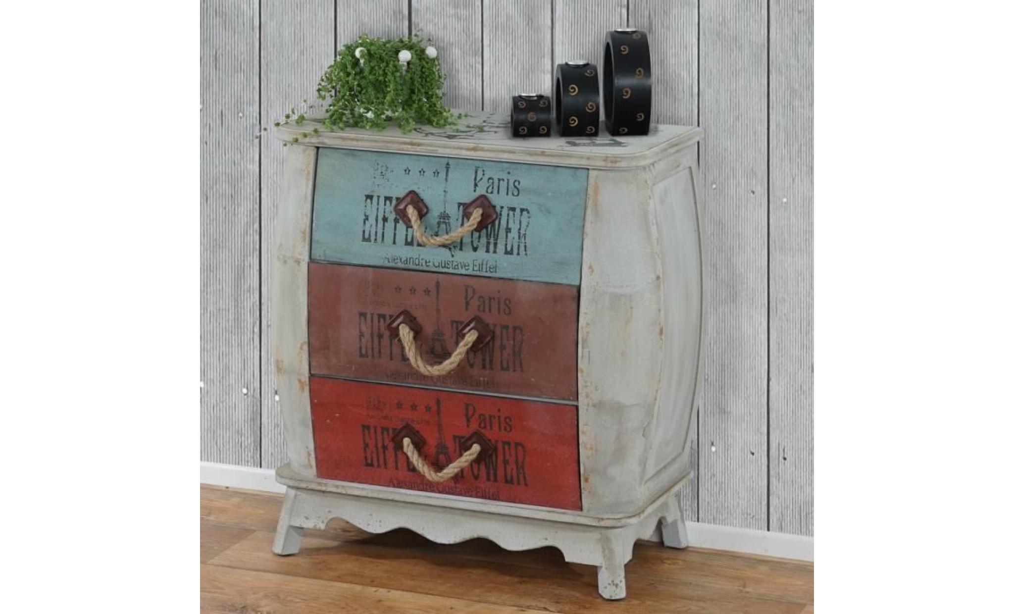 Commode Leiria armoire table d'appoint, vintage, shabby chic,74x70x36cm.