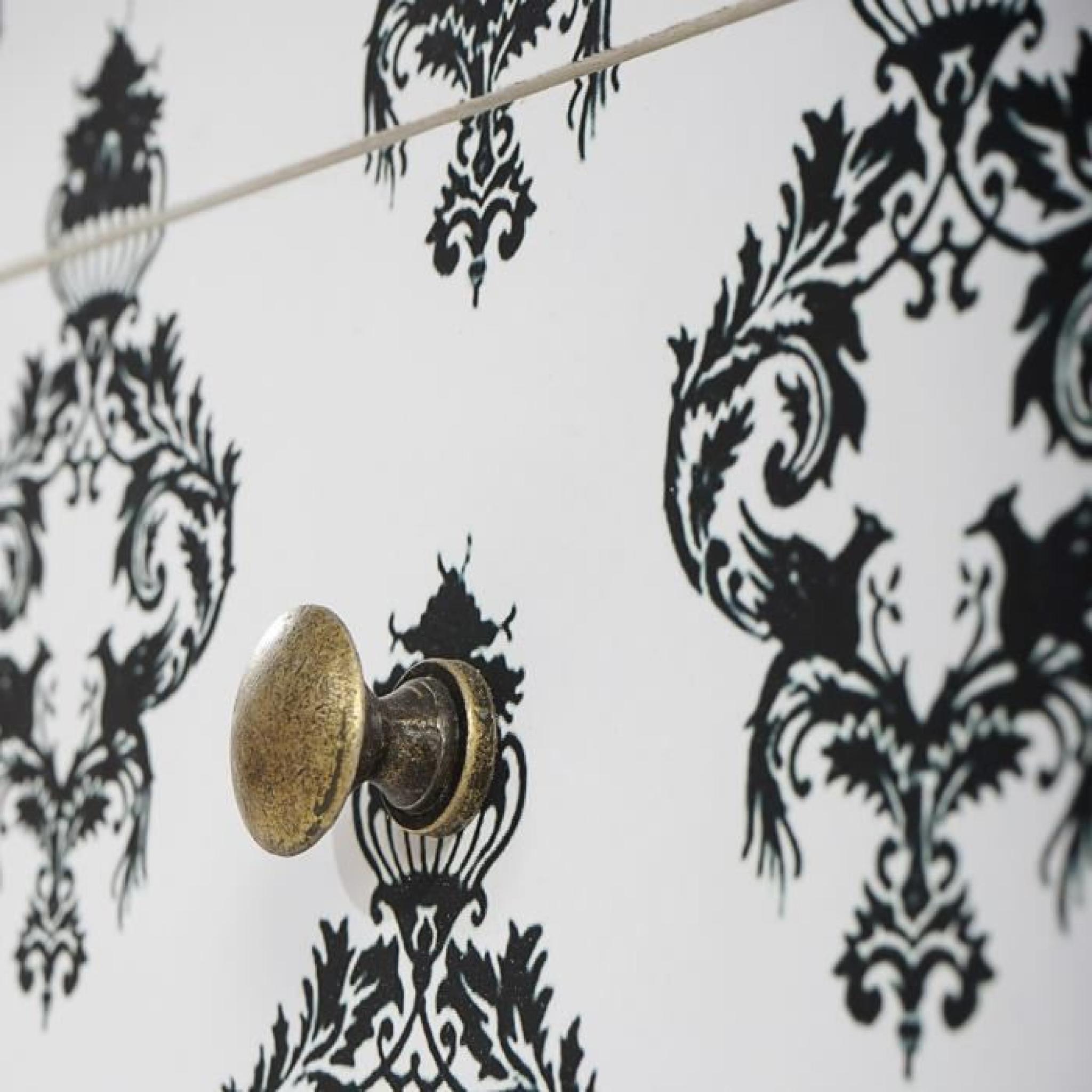 Commode Luton armoire table d'appoint chevet,66x60x33cm, motif baroque. pas cher