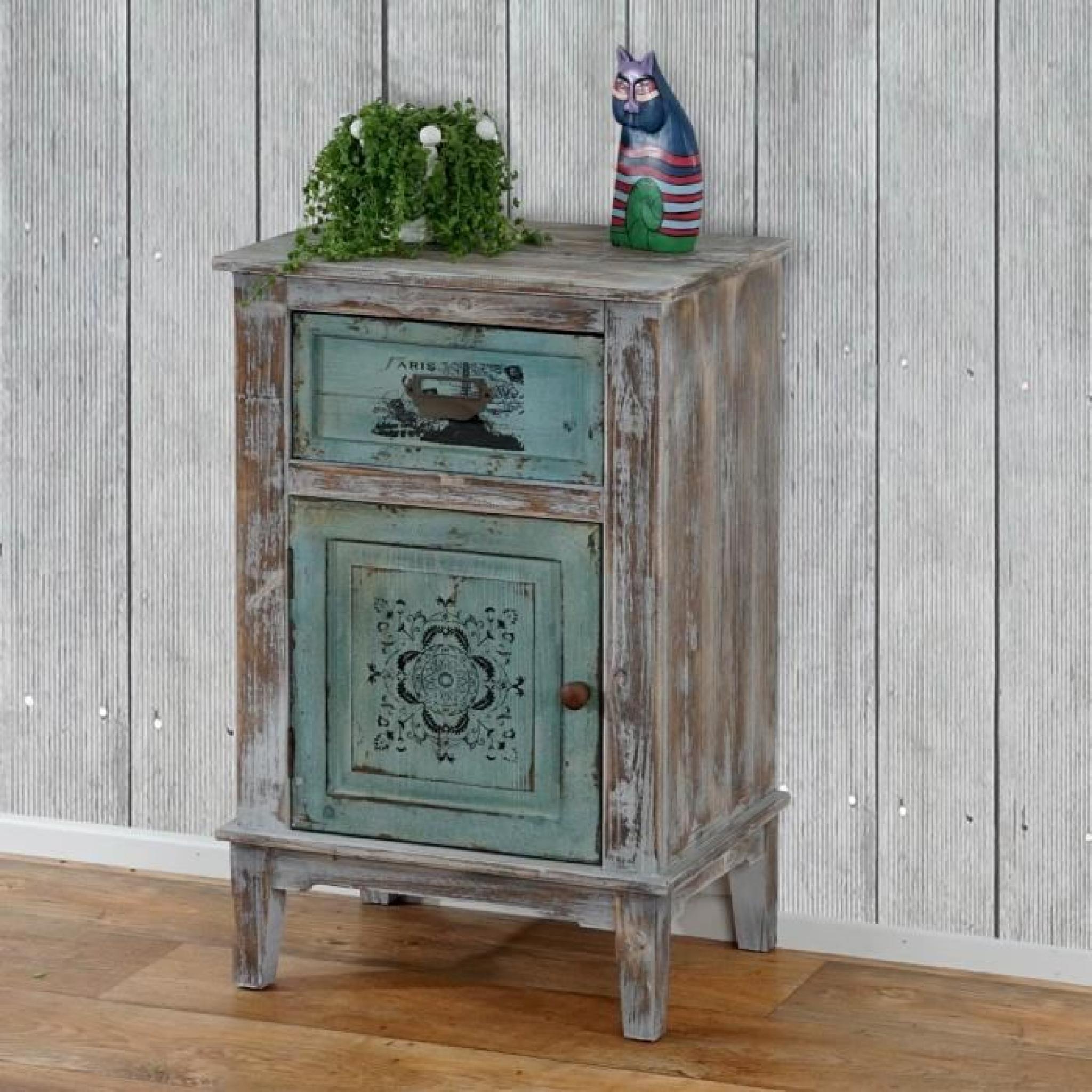 Commode Murcia armoire table d'appoint, vintage, shabby chic,75x48x36cm. pas cher