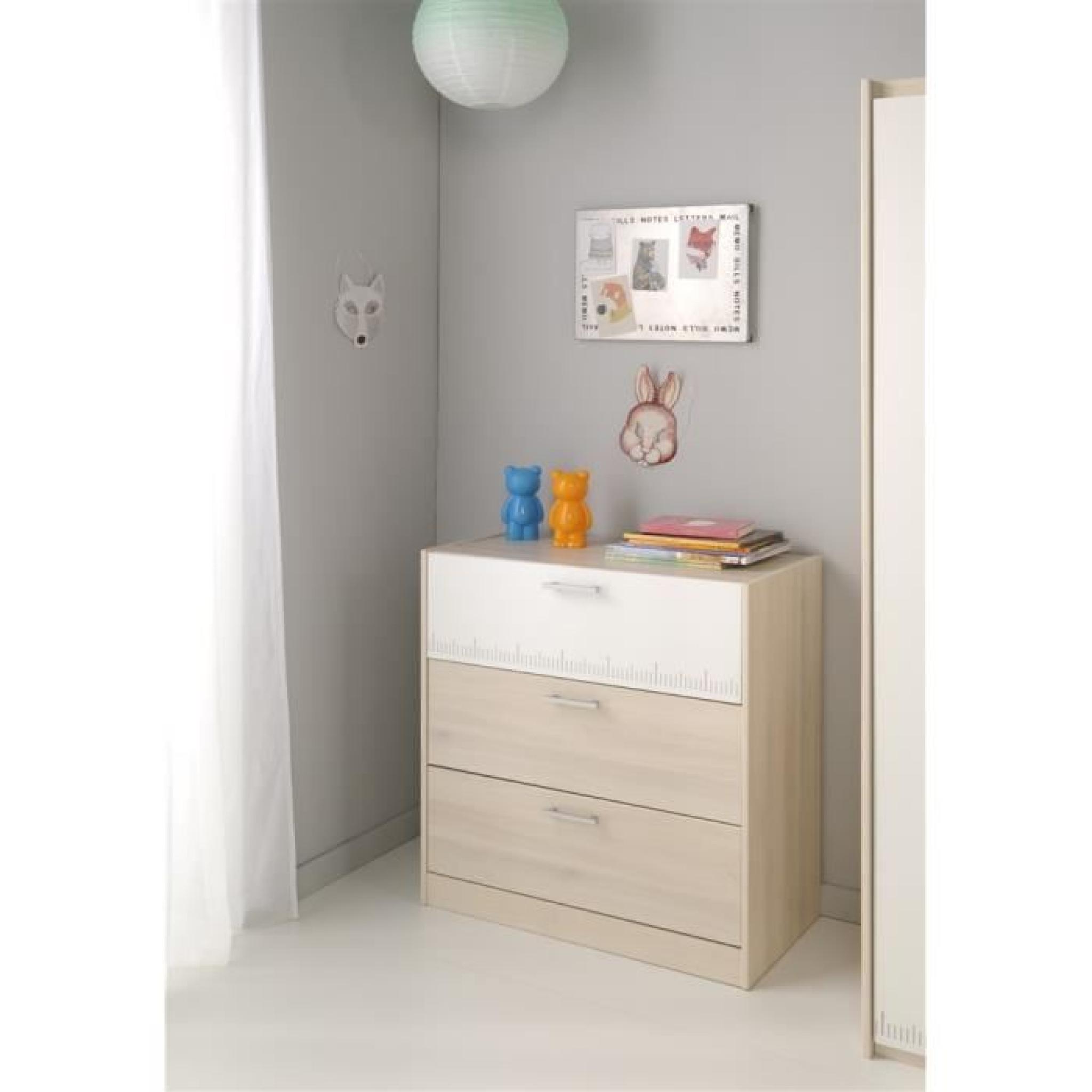 Commode Charlemagne Acacia/Blanc