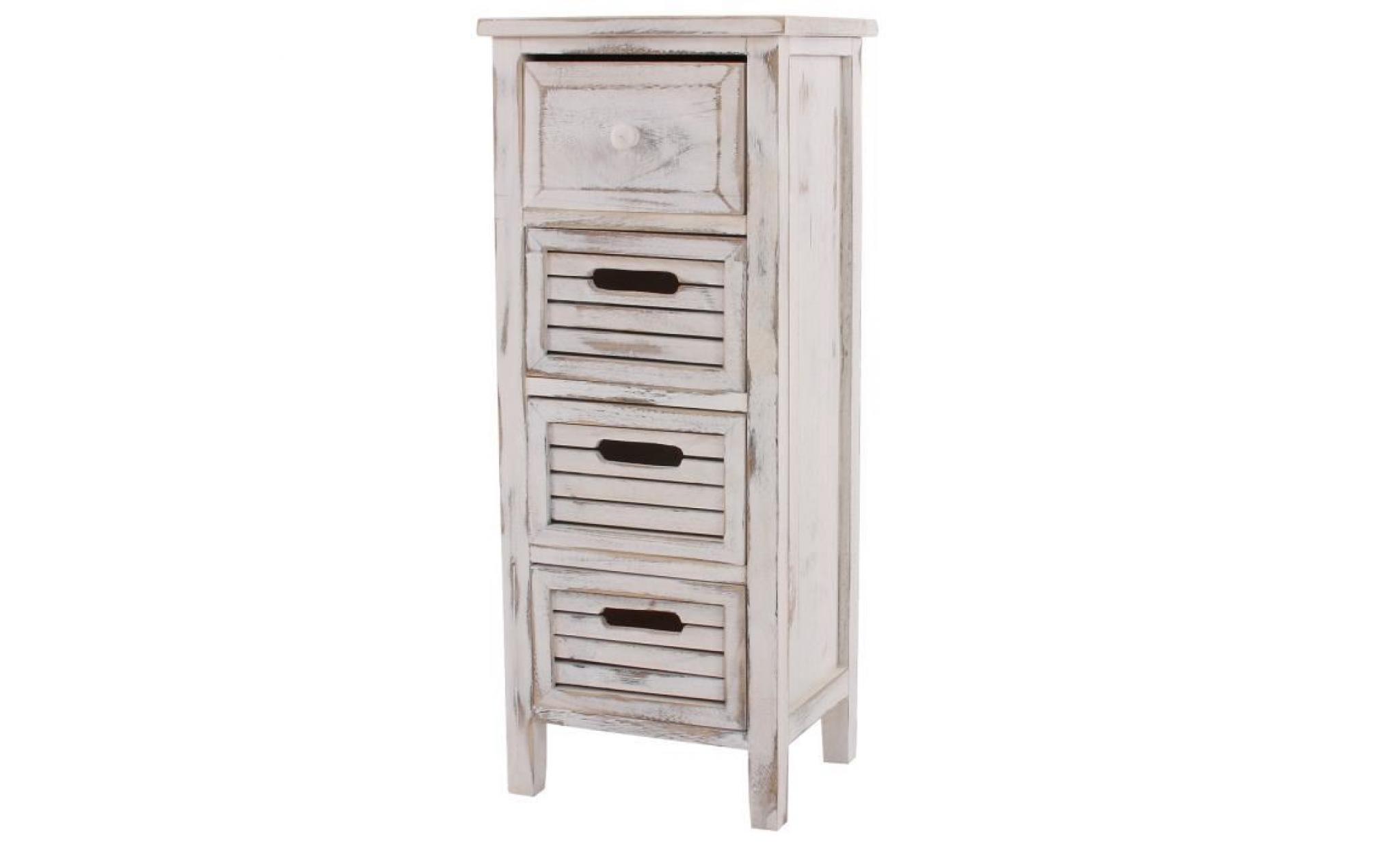 Commode / table d'appoint / armoire, 4 tiroirs, 30x25x74cm, shabby, vintage, gris pas cher