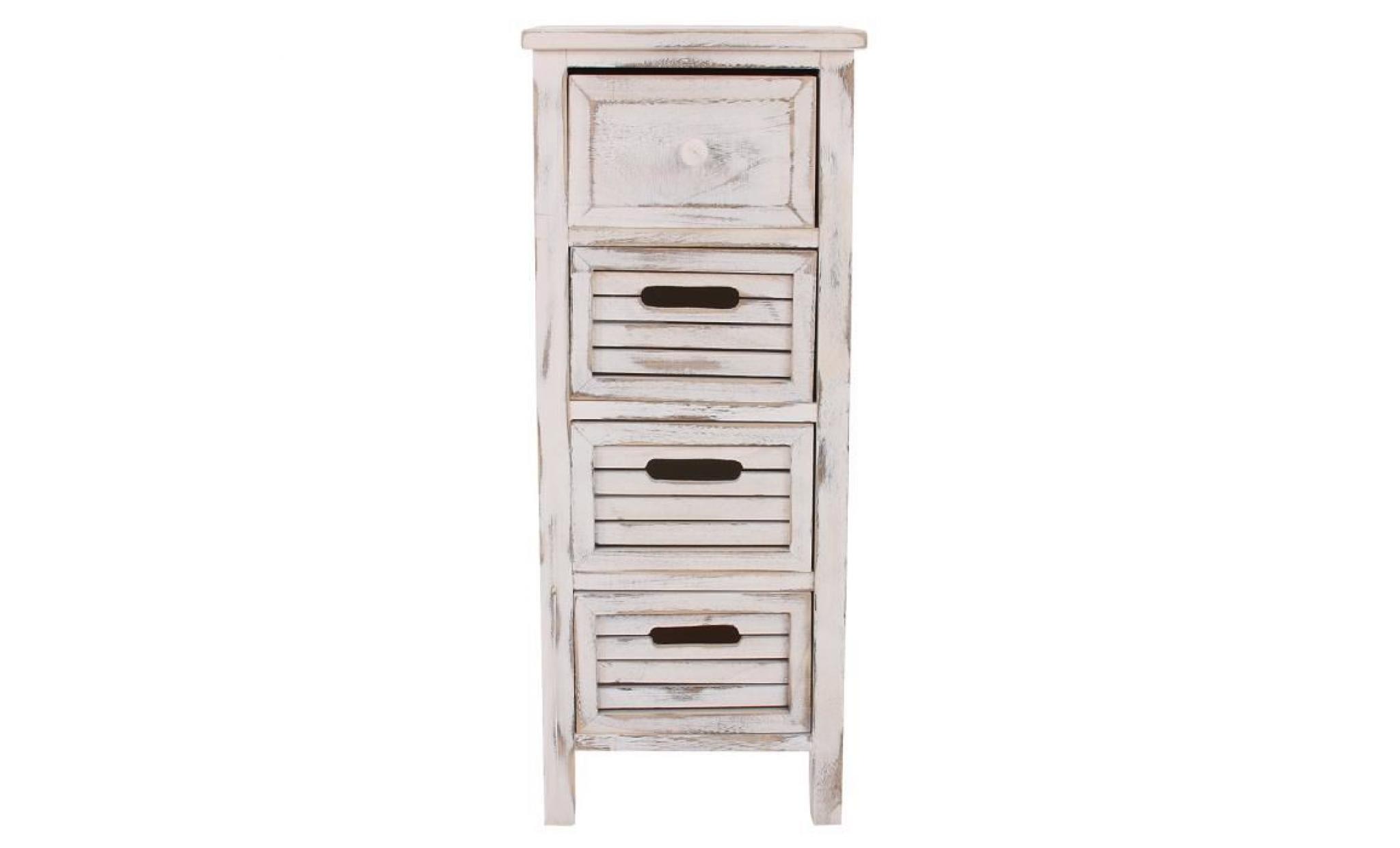 Commode / table d'appoint / armoire, 4 tiroirs, 30x25x74cm, shabby, vintage, gris pas cher