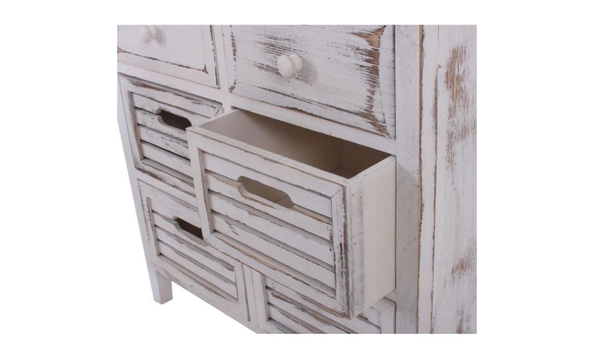 commode / table d'appoint / armoire,6 tiroirs,60x30x60cm, shabby, vintage, blanc. pas cher