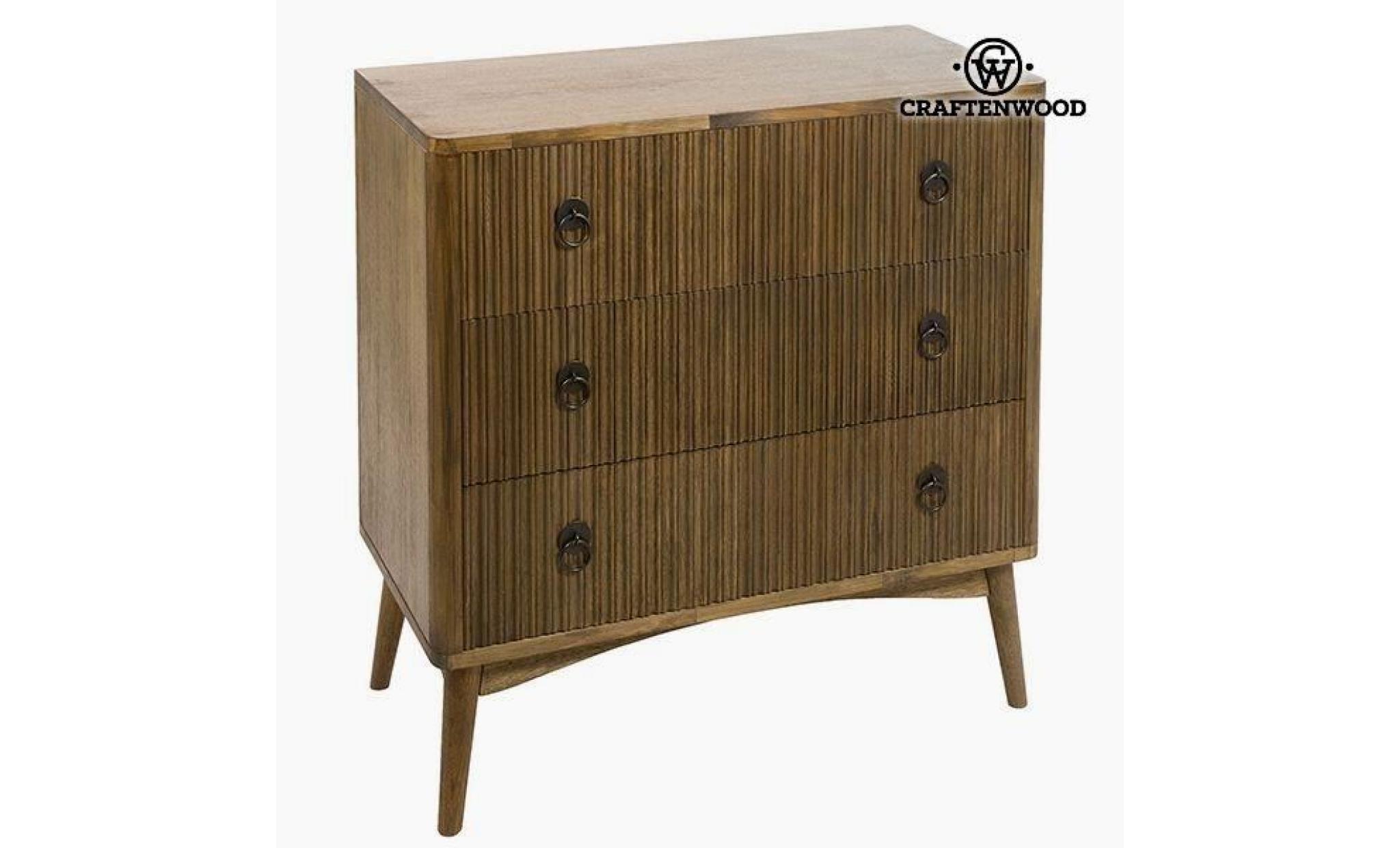 commode teck mdf marron (82 x 40 x 81,50 cm)   collection be yourself by craftenwood
