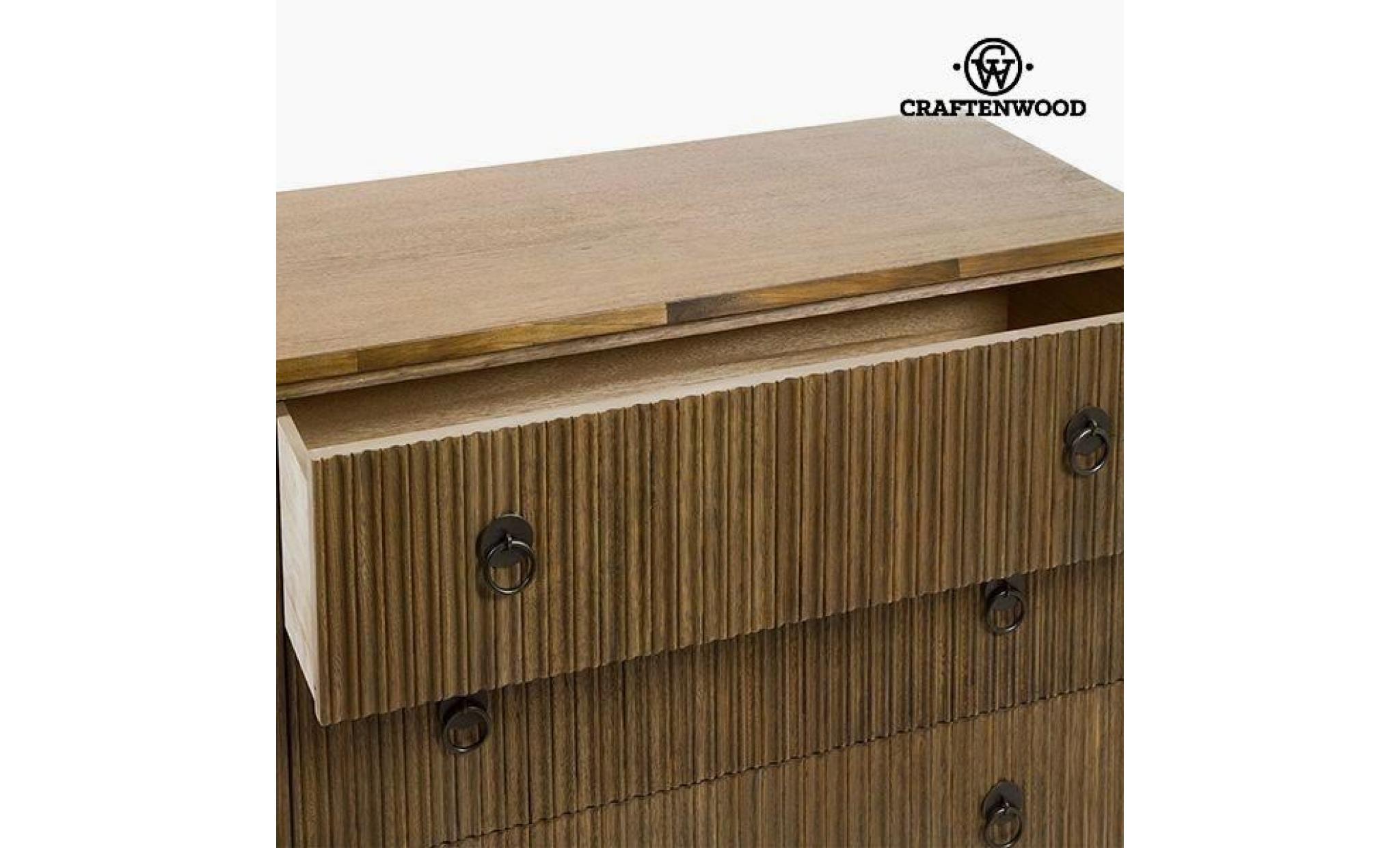 commode teck mdf marron (82 x 40 x 81,50 cm)   collection be yourself by craftenwood pas cher