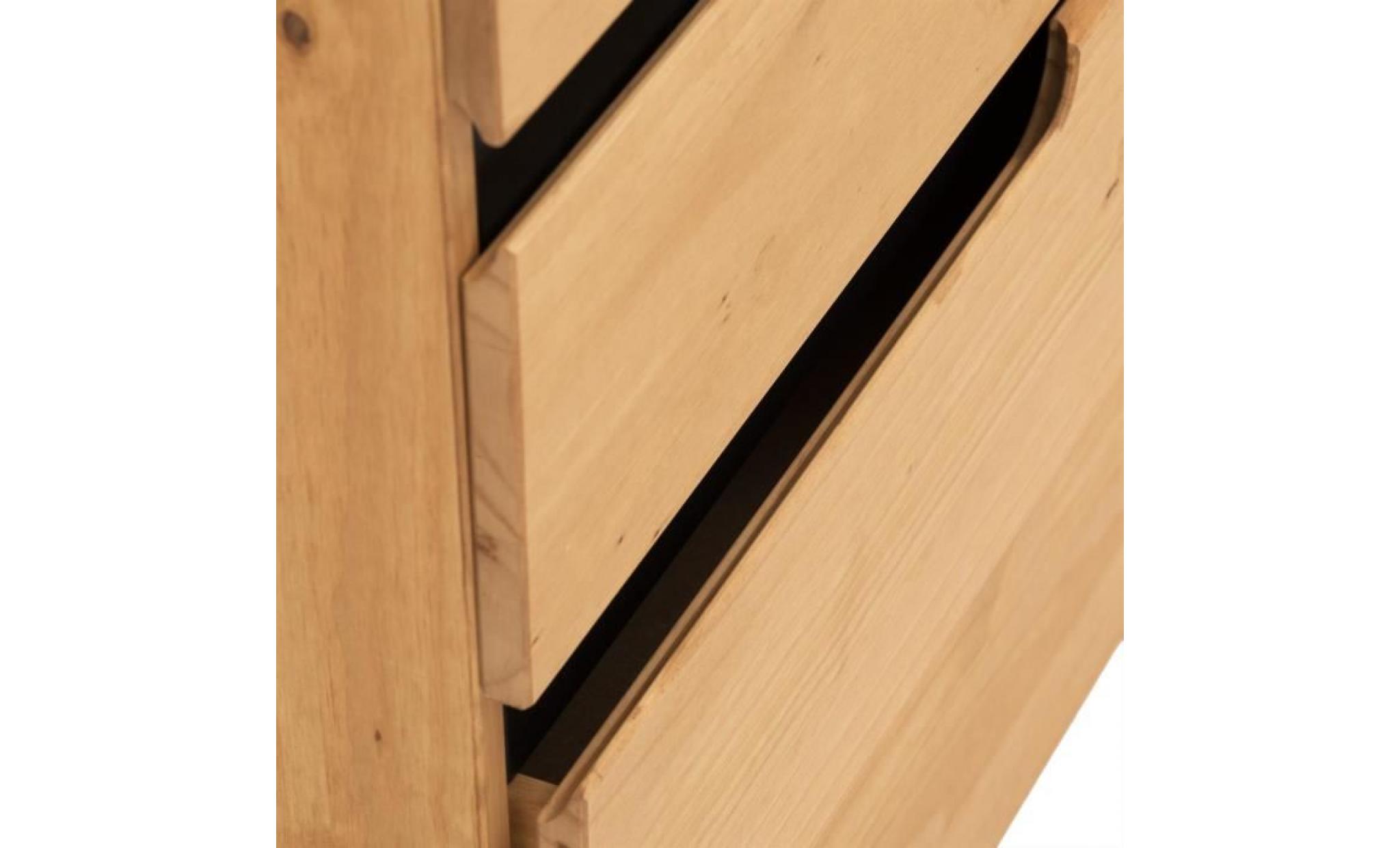 commode tibor style scandinave design vintage nordique avec 4 tiroirs, en pin massif finition bois naturel teinté pas cher