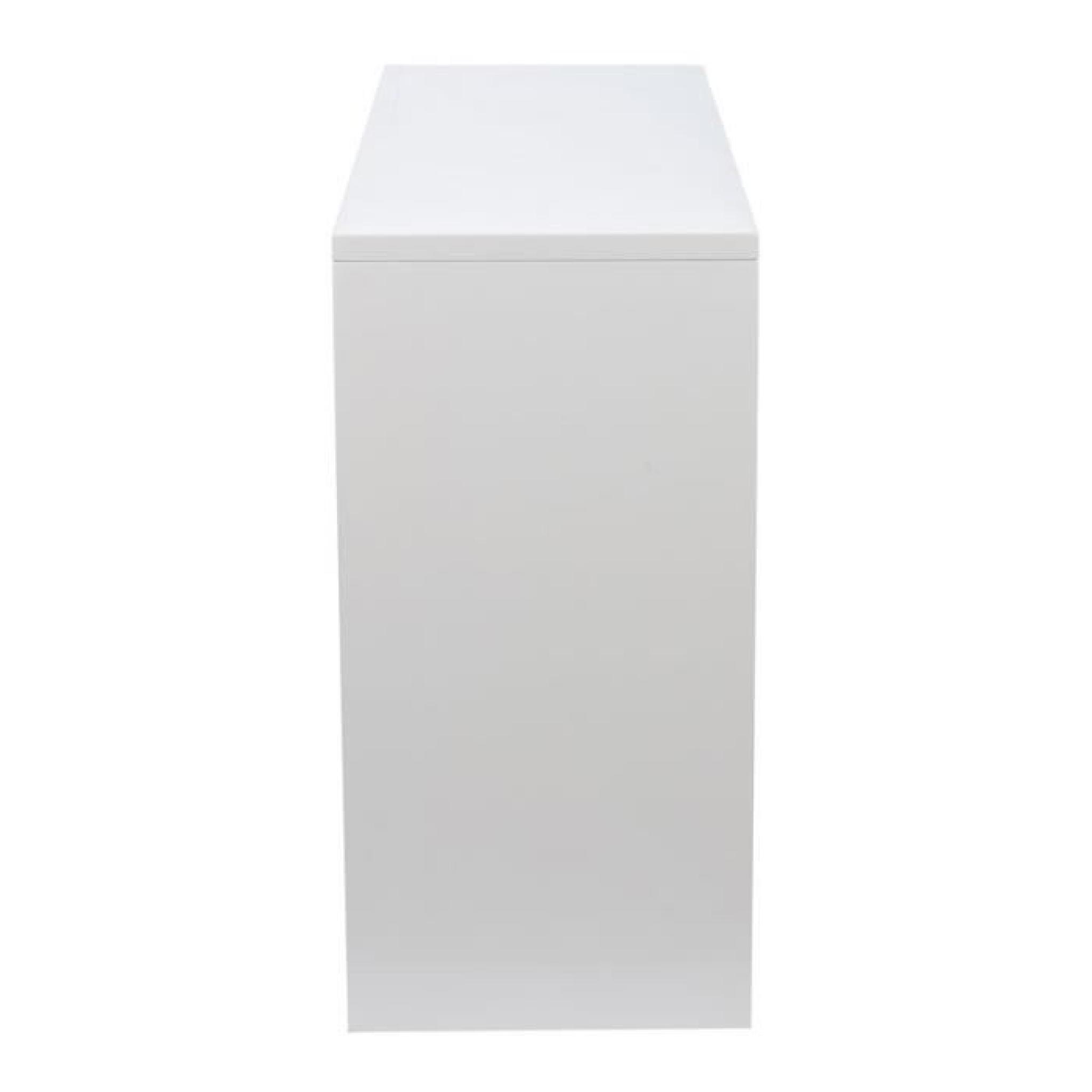 Console 2 tiroirs laqué Blanc - LINA  - Taille : L 120 x l 40 x H 80 - Couleur marketing : Blanc pas cher