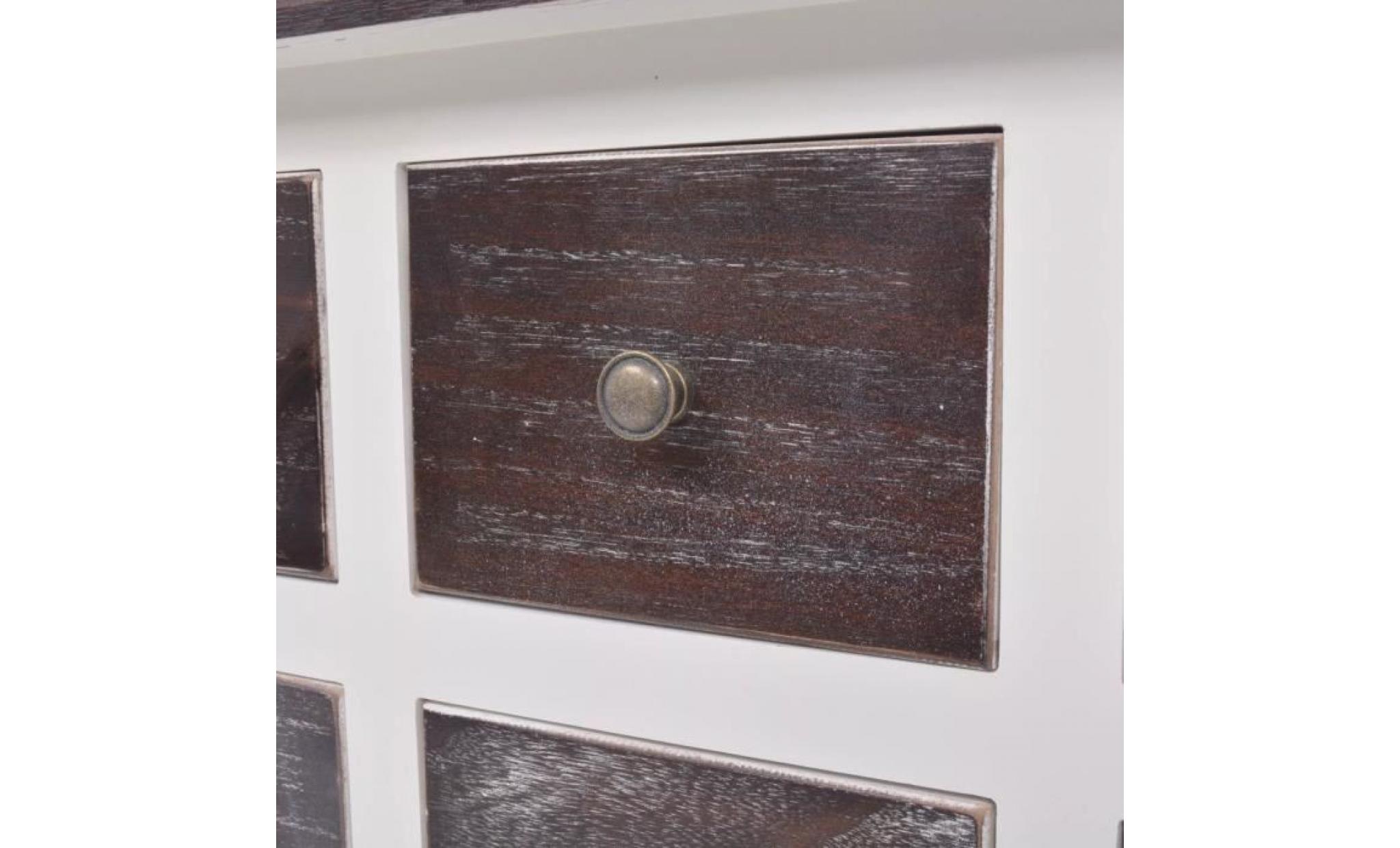 Console armoire en bois blanc avec 6 tiroirs pas cher