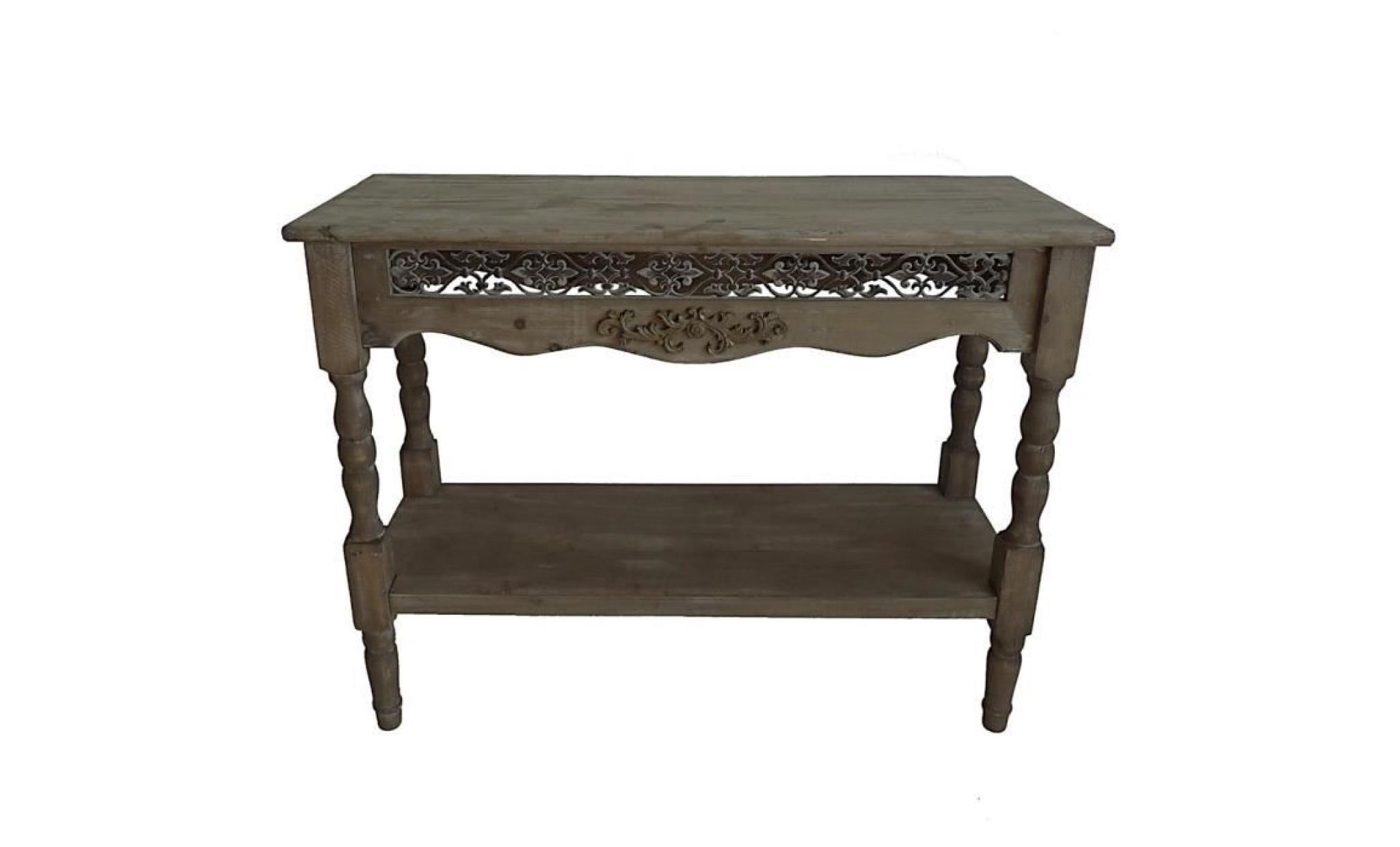 console de rangement table de drapier etagère meuble d'entrée en bois 40x77x100cm