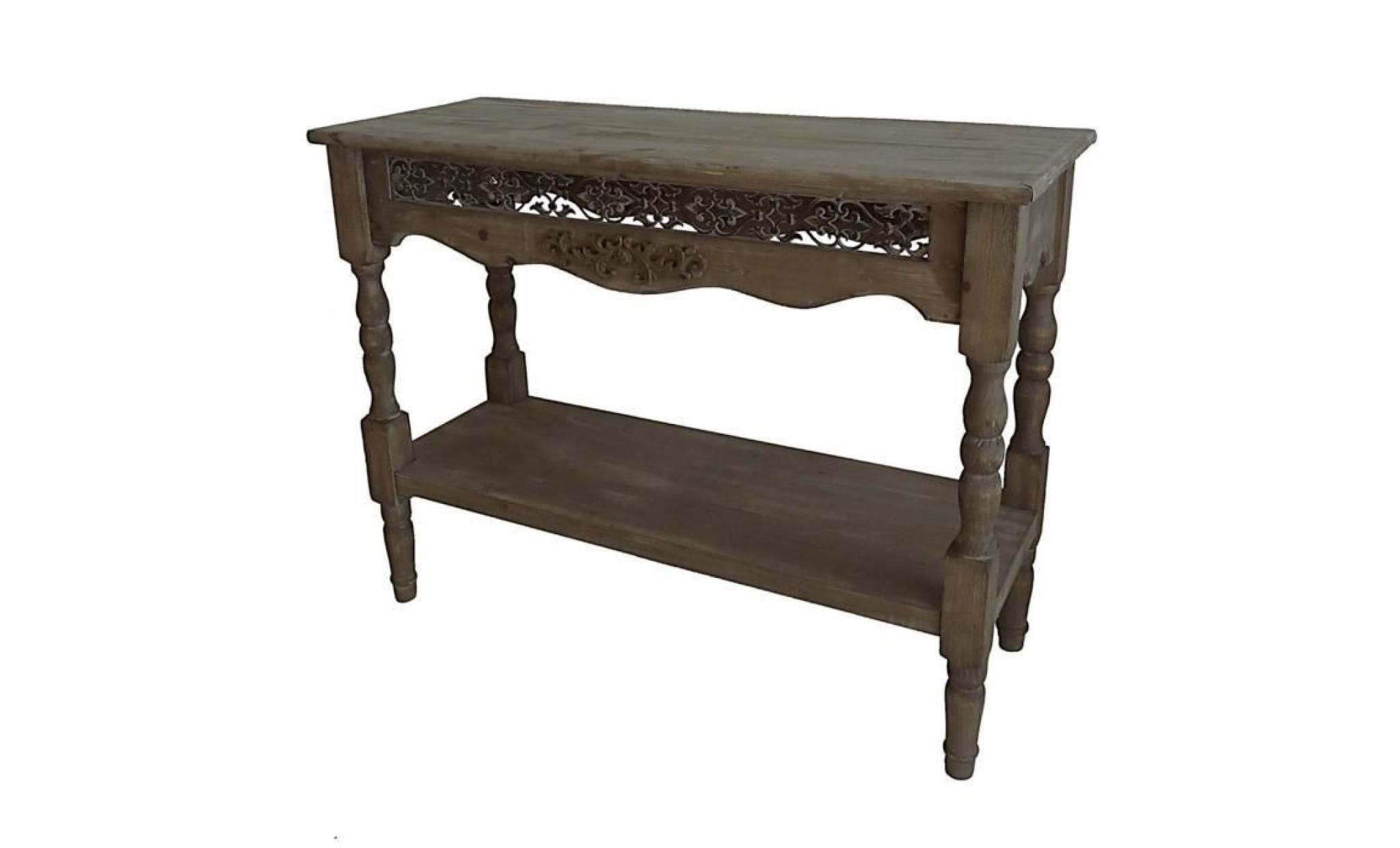 console de rangement table de drapier etagère meuble d'entrée en bois 40x77x100cm pas cher