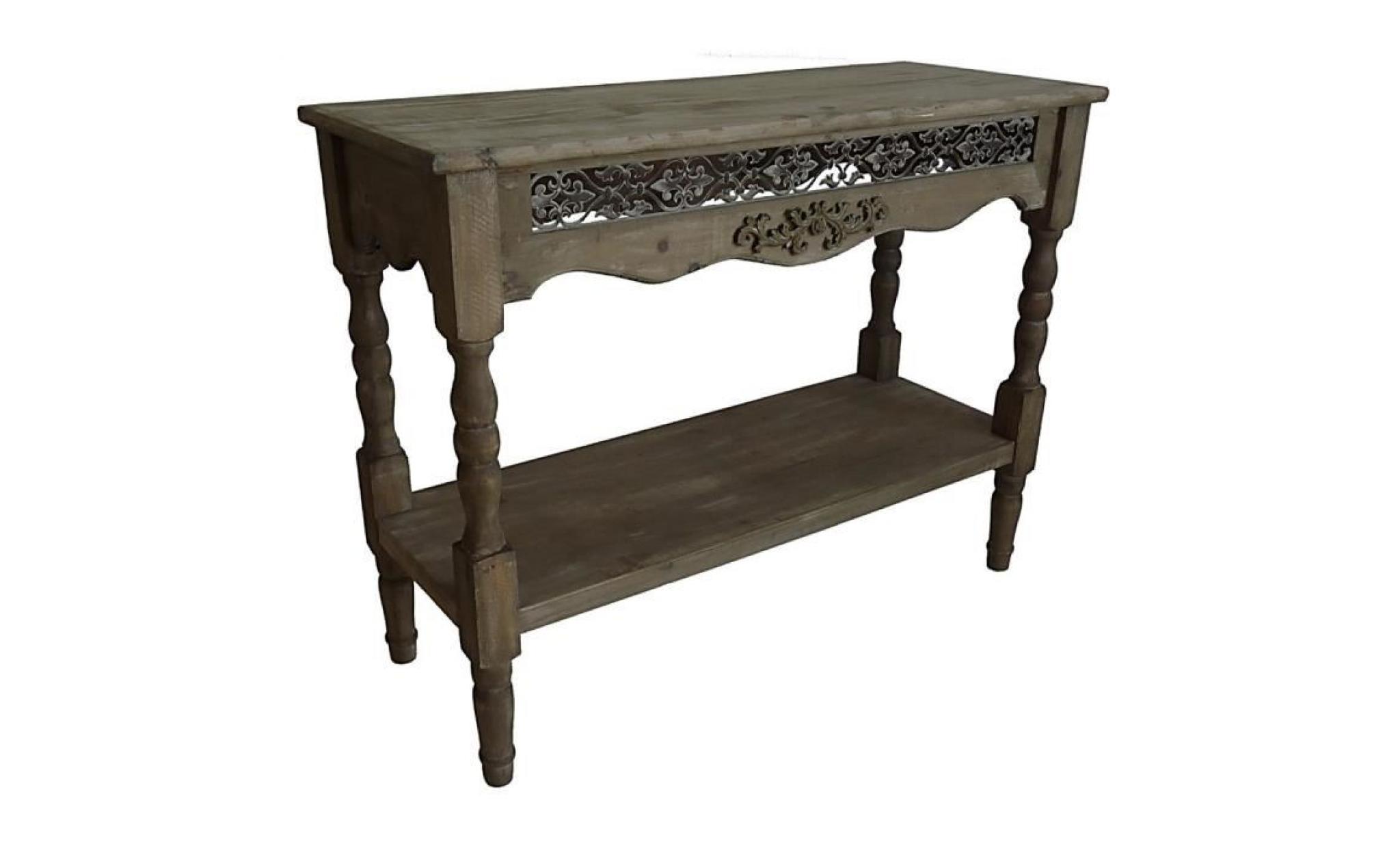 console de rangement table de drapier etagère meuble d'entrée en bois 40x77x100cm pas cher