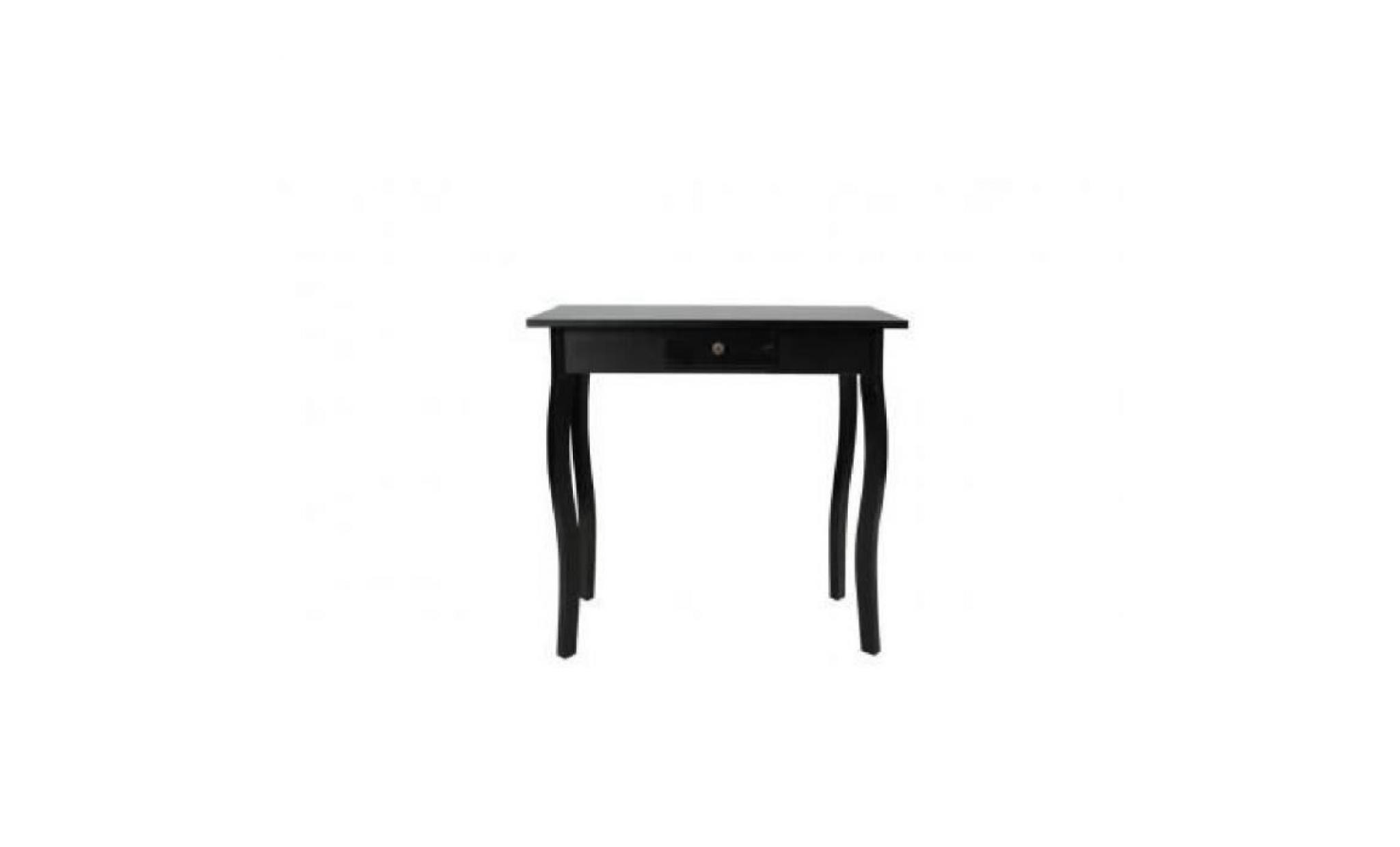 table console de style provençal table d'appoint de dessin rustique avec tiroir noire 73 x 36 x 73 cm mdf pour chambre couloir salon