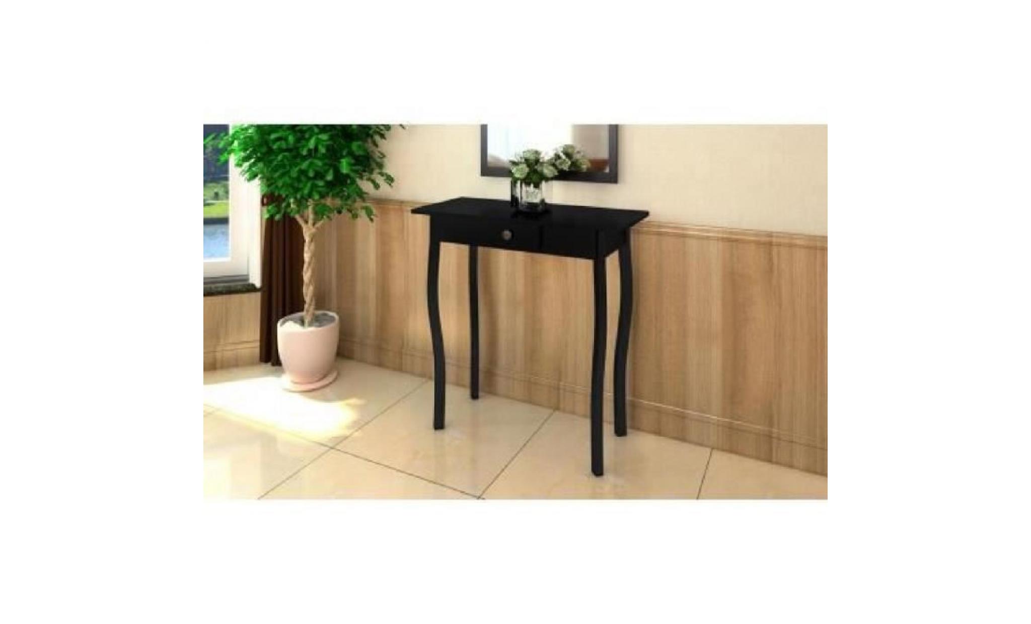 table console de style provençal table d'appoint de dessin rustique avec tiroir noire 73 x 36 x 73 cm mdf pour chambre couloir salon pas cher