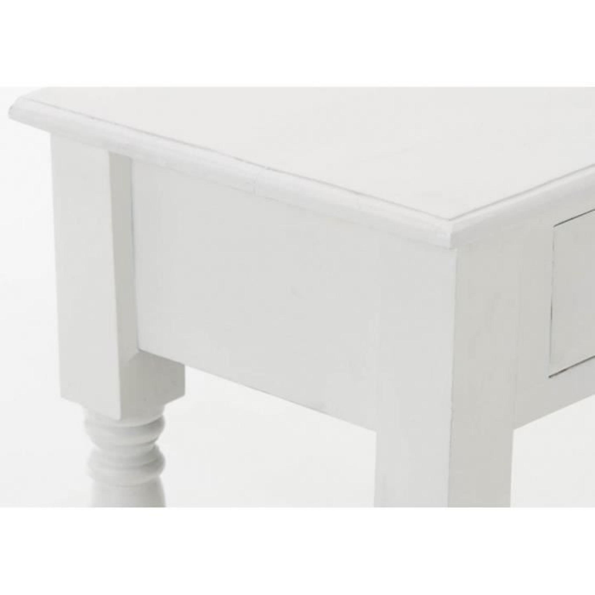 Console en bois d'Acajou de couleur blanche avec 2 tiroirs - Dim : H 80 x L 93 x P 38 cm pas cher