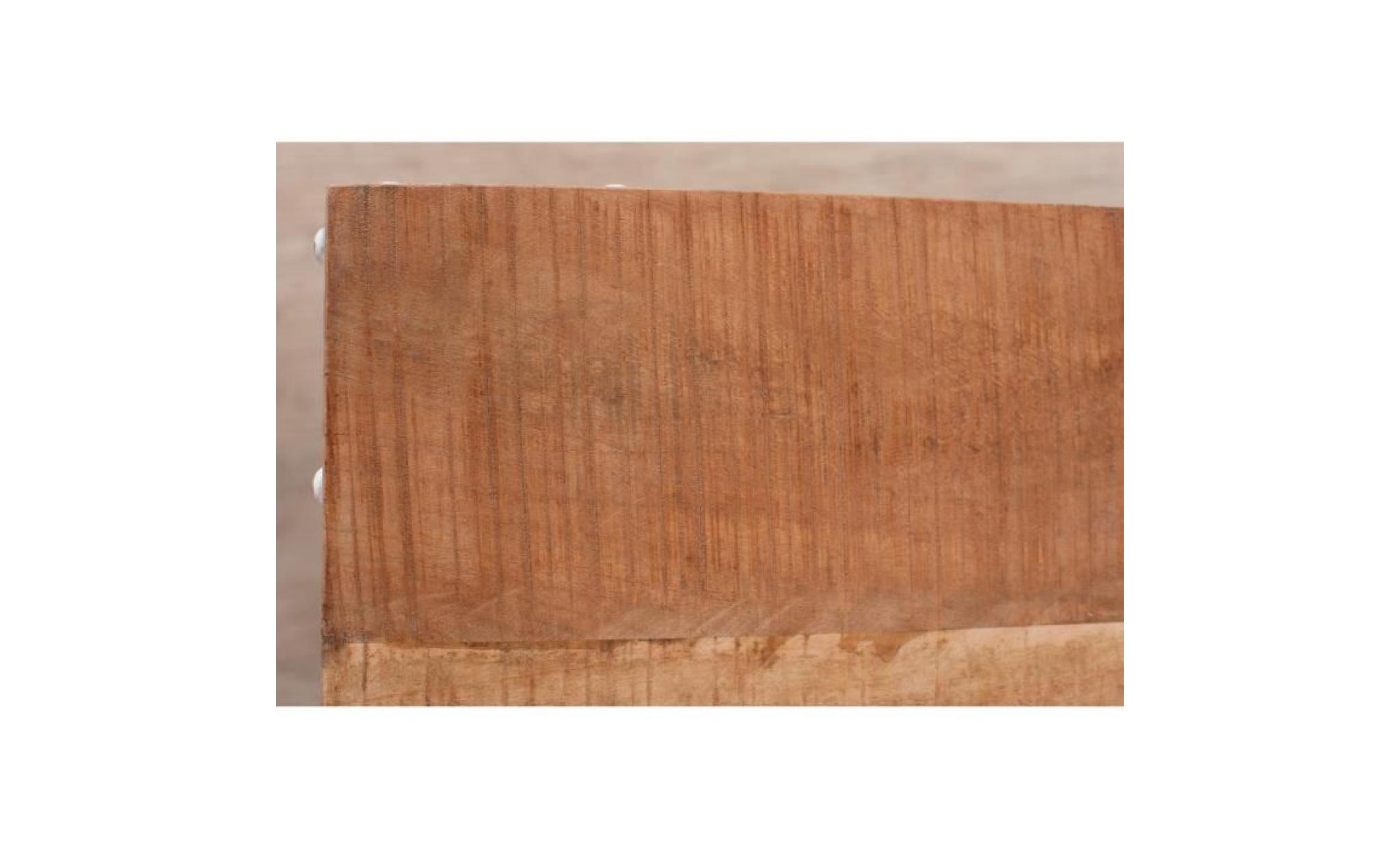 console industrielle avec tablette en bois massif manguier et piètement métallique 120cm p 39285 co blanc, marron pas cher