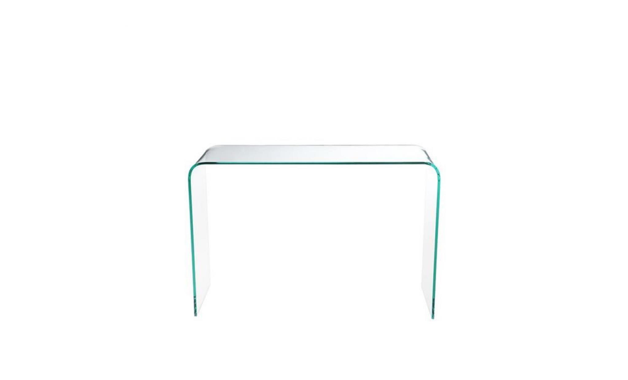 console minimaliste en verre 110 x 40 cm sophie zendart sélection transparent