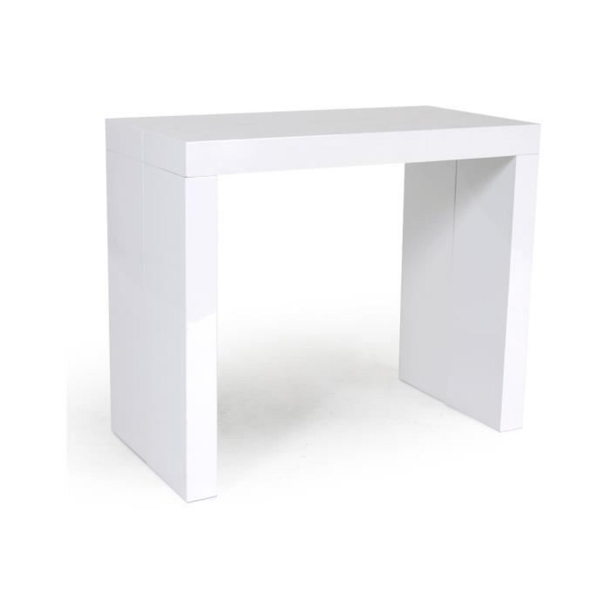 Console table extensible 5 rallonges blanc laqu... pas cher