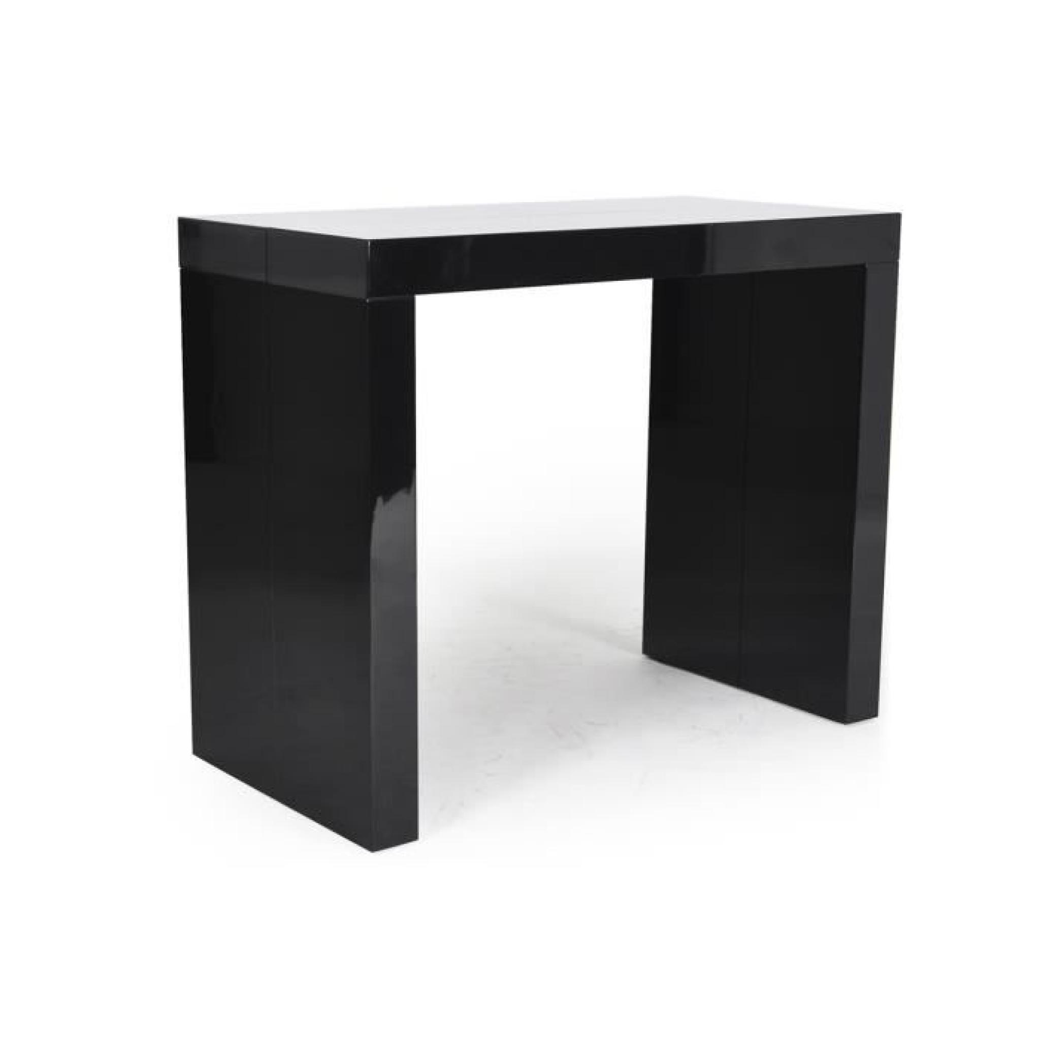 Console table extensible 5 rallonges noir laqué MAGIC XL. pas cher