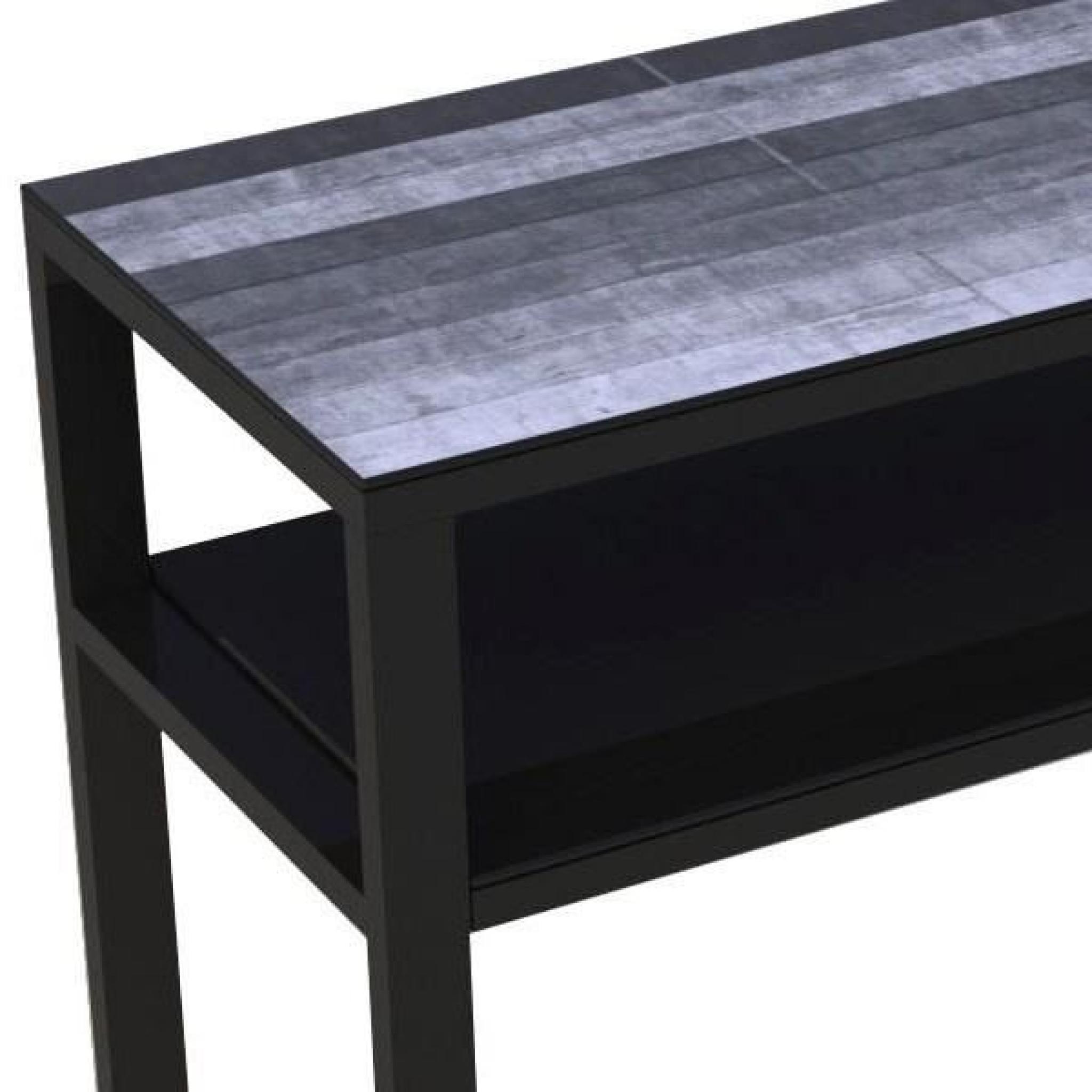 Console verre et métal Noir mat - ORAE - L 100 x l 35 x H 80 cm pas cher
