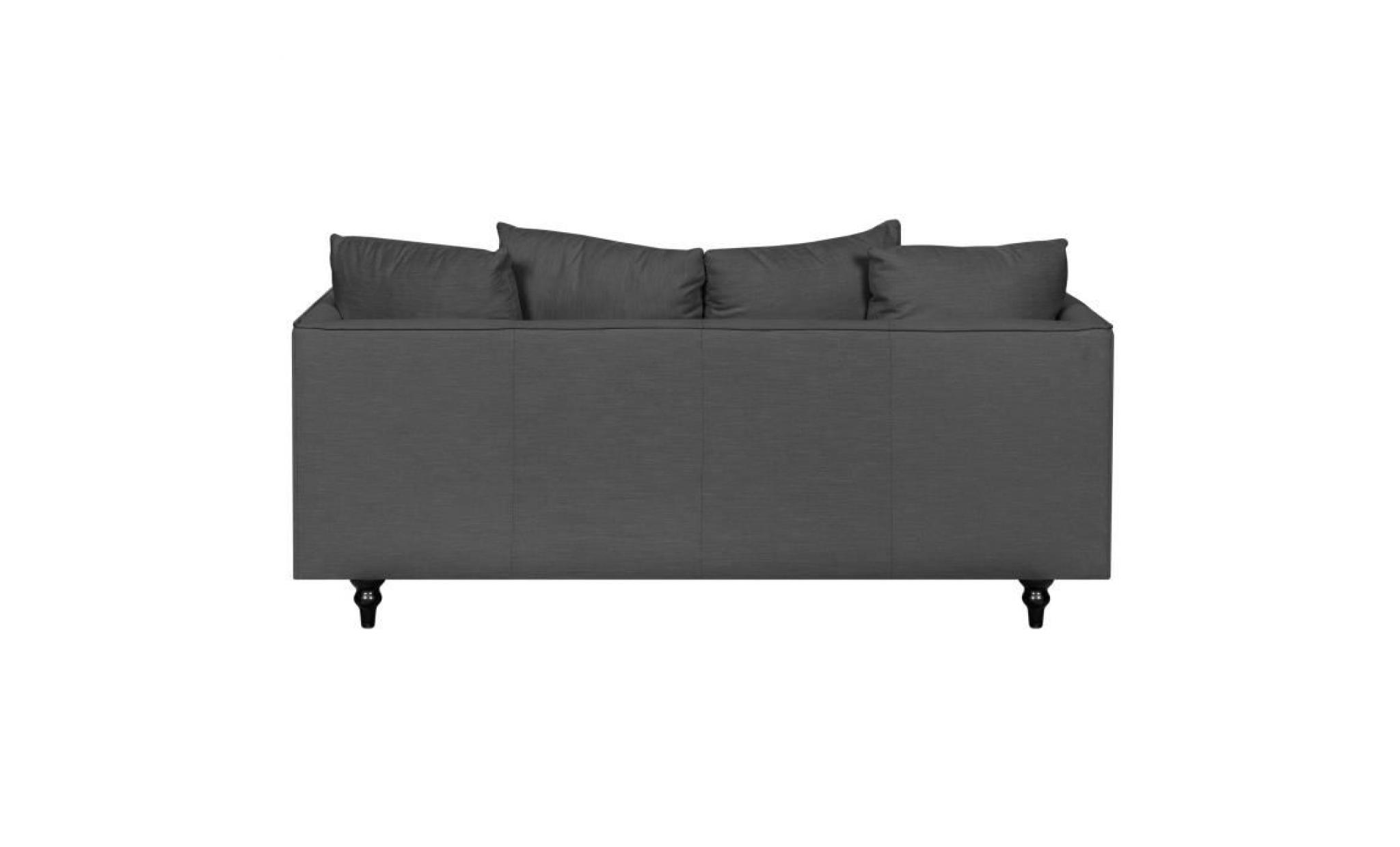 constance canapé droit fixe 2 places   tissu gris   classique   l 172 x p 93 cm pas cher
