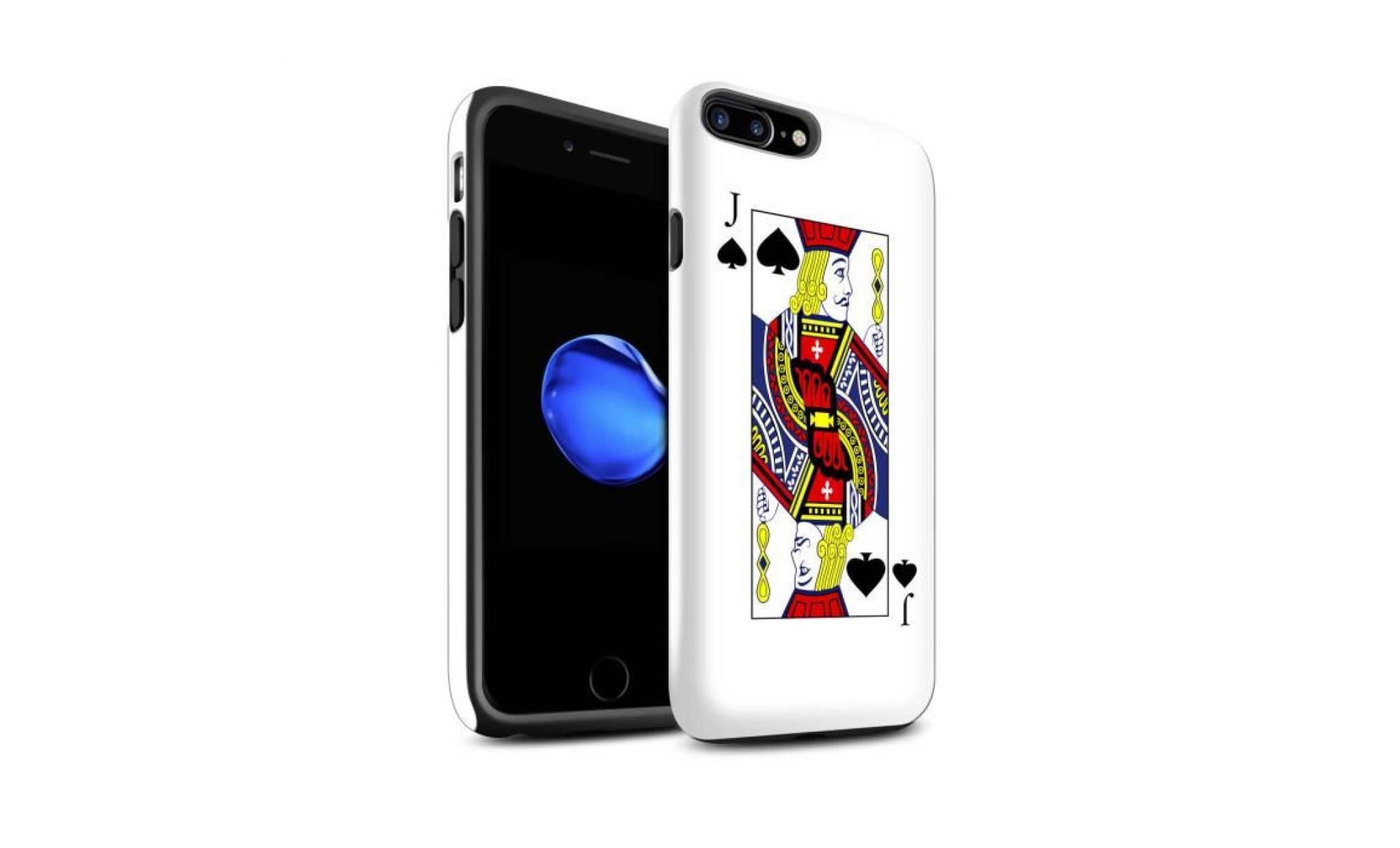 coque brillant robuste antichoc de stuff4   coque pour apple iphone 8 plus   valets de pique design   cartes à jouer collection