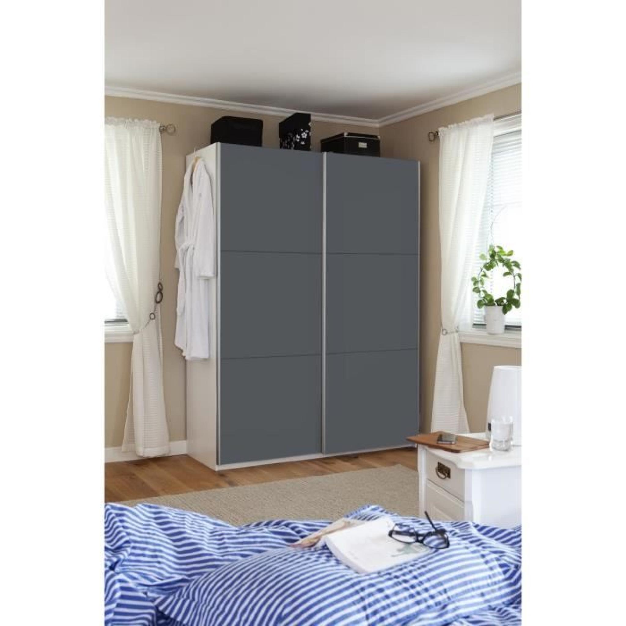 CORDOBA Armoire de chambre 120x60x200 cm gris - Achat/Vente armoire de