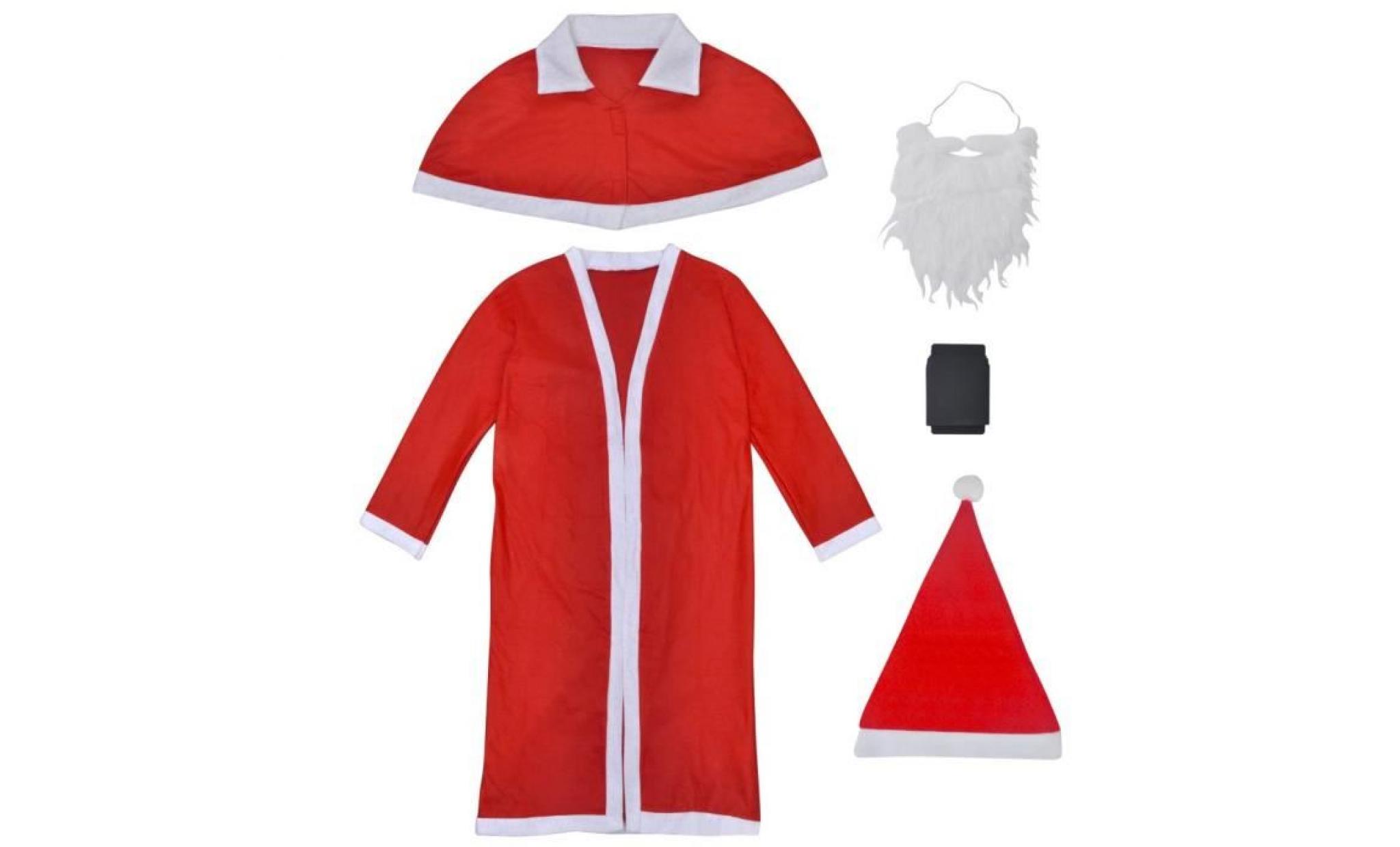 costume du père noël avec manteau rouge pas cher