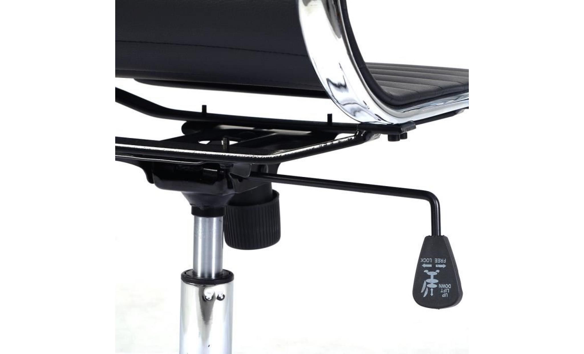 costway fauteuil de bureau chaise de bureau réglable cuir pu haut ergonomique soutien lombaire hauteur 56 x 63x103 113 cm blanche pas cher