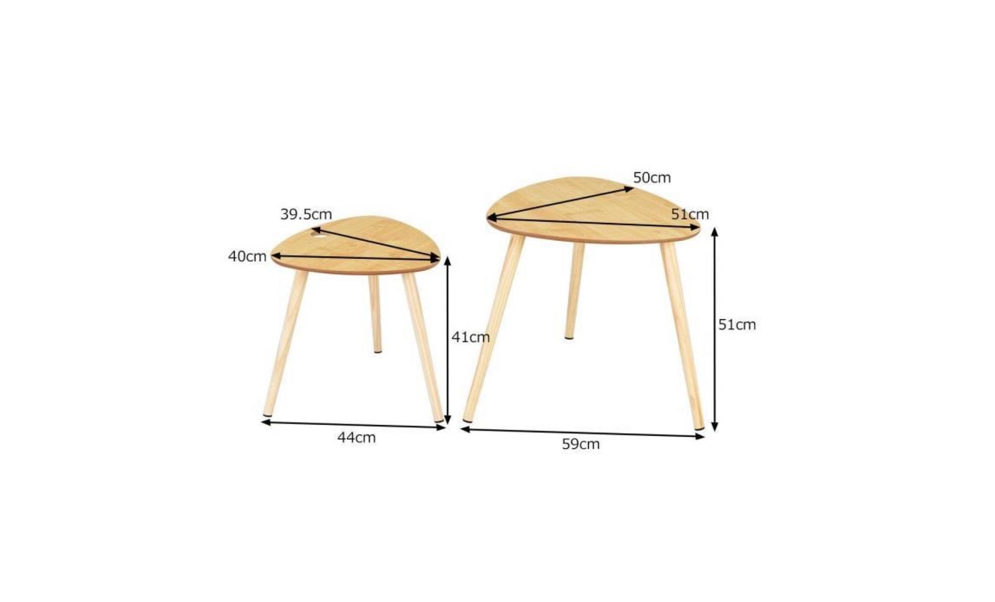 costway table basse en bois table d'appoint 15 mm mdf table basse de café pour bureau, jardin, salon,balcon (naturel) pas cher