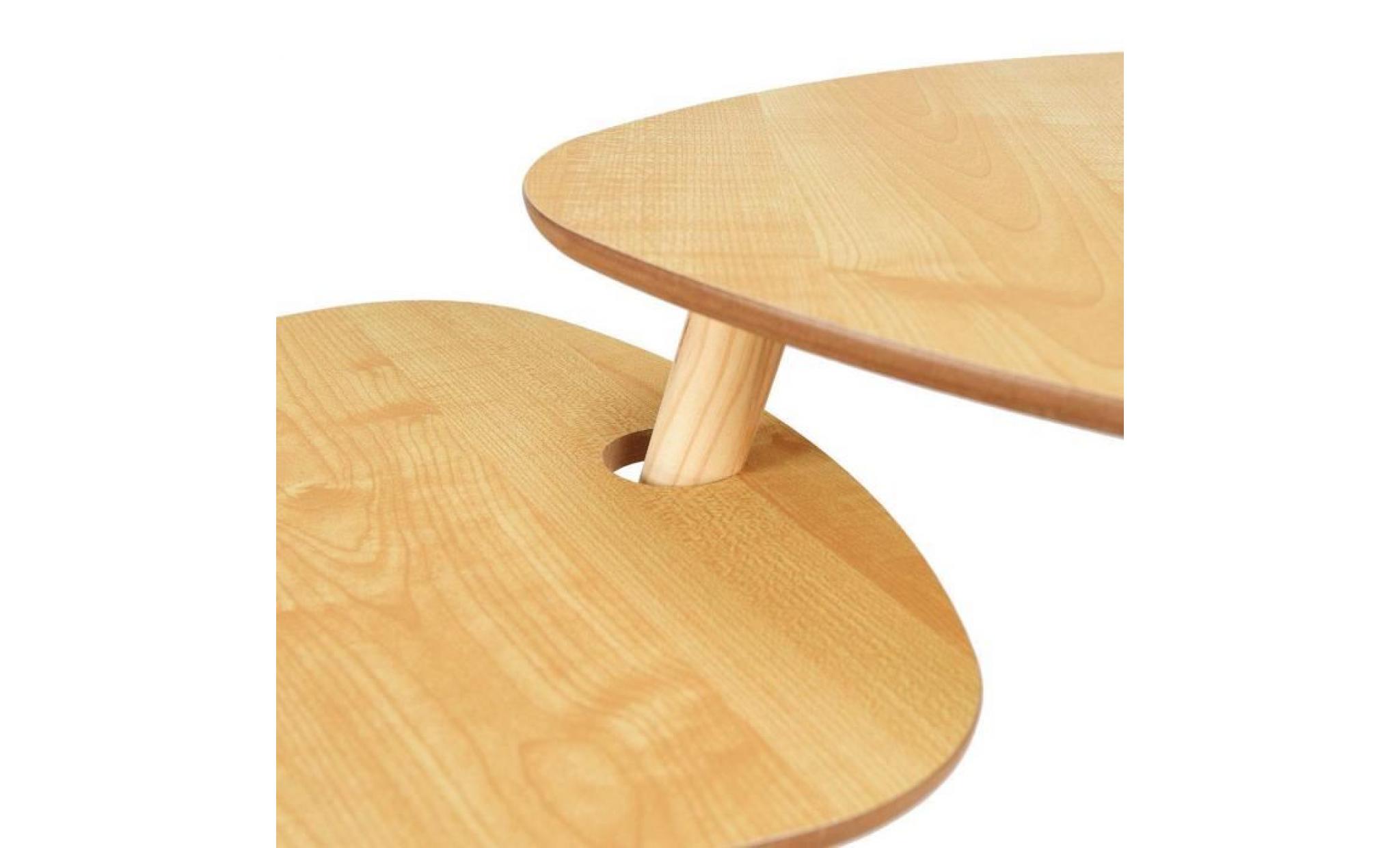 costway table basse en bois table d'appoint 15 mm mdf table basse de café pour bureau, jardin, salon,balcon (naturel) pas cher