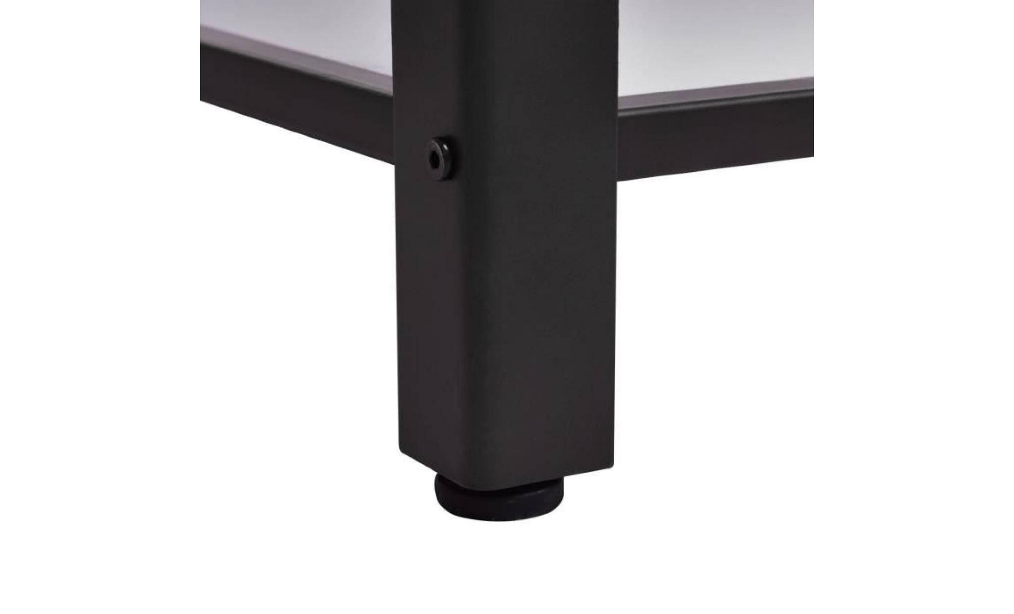 costway table basse table de salon design vintage industriel  mdf blanche pas cher