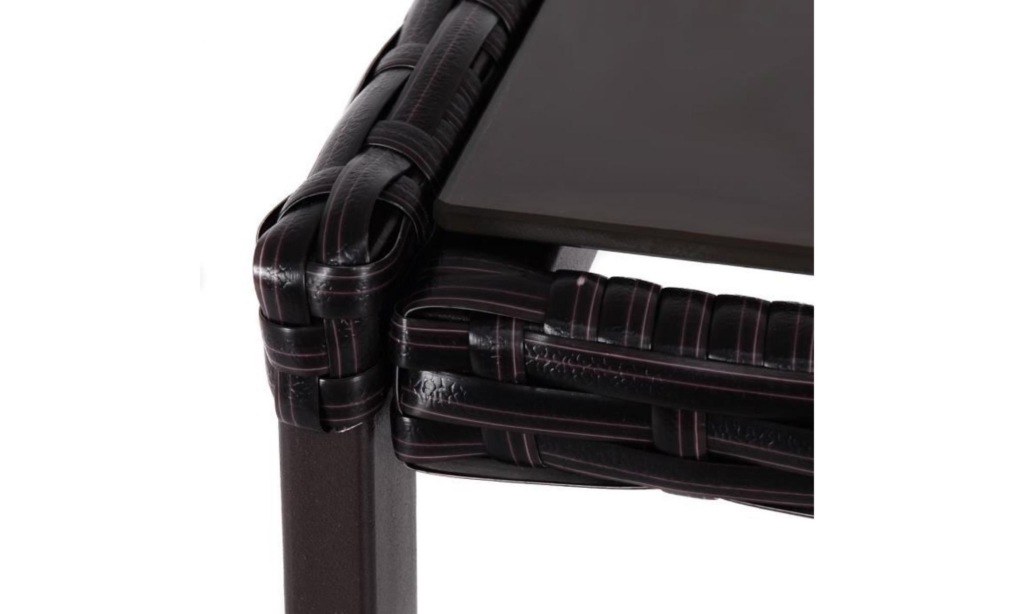 costway table d’appoint en rotin table de lit table basse table d’ordinateur avec verre à l’épaisseur de 5 mm 38 x 38 x 66 cm marron pas cher