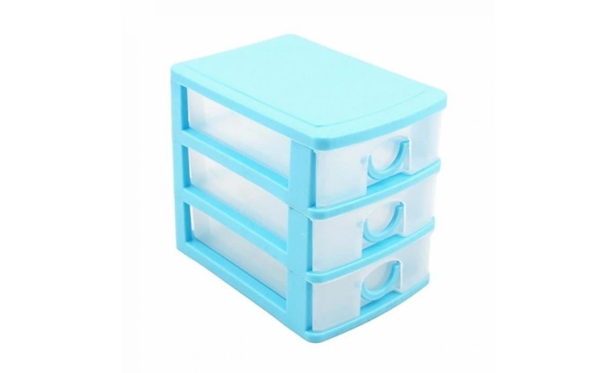 couches tiroir de bureau organisateur boîtes de rangement contenants bijoux cosmétiques cas bleu trois couches #