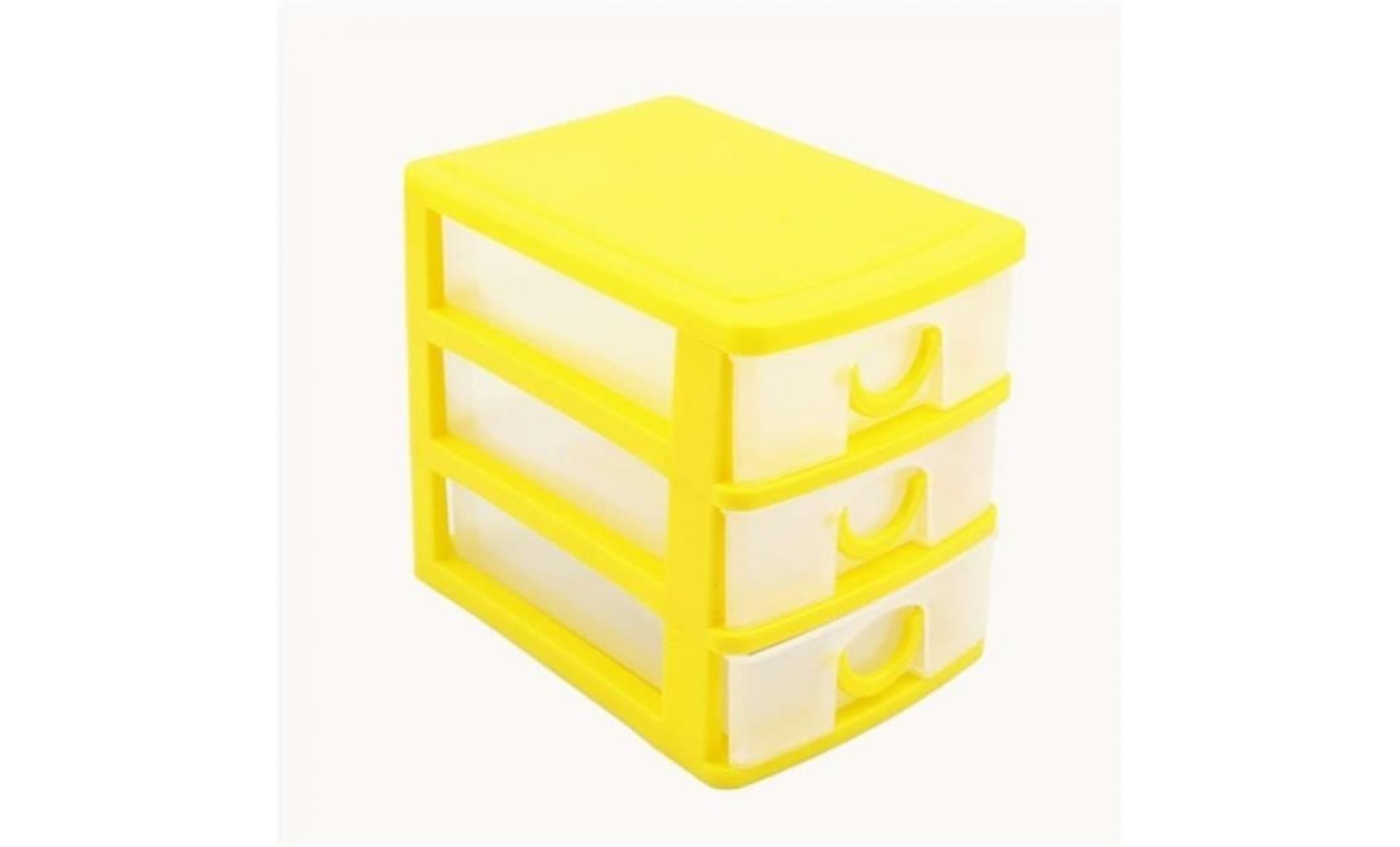 couches tiroir organisateur de bureau boîtes de rangement contenants bijoux Étui À cosmétiques jaune deux couches