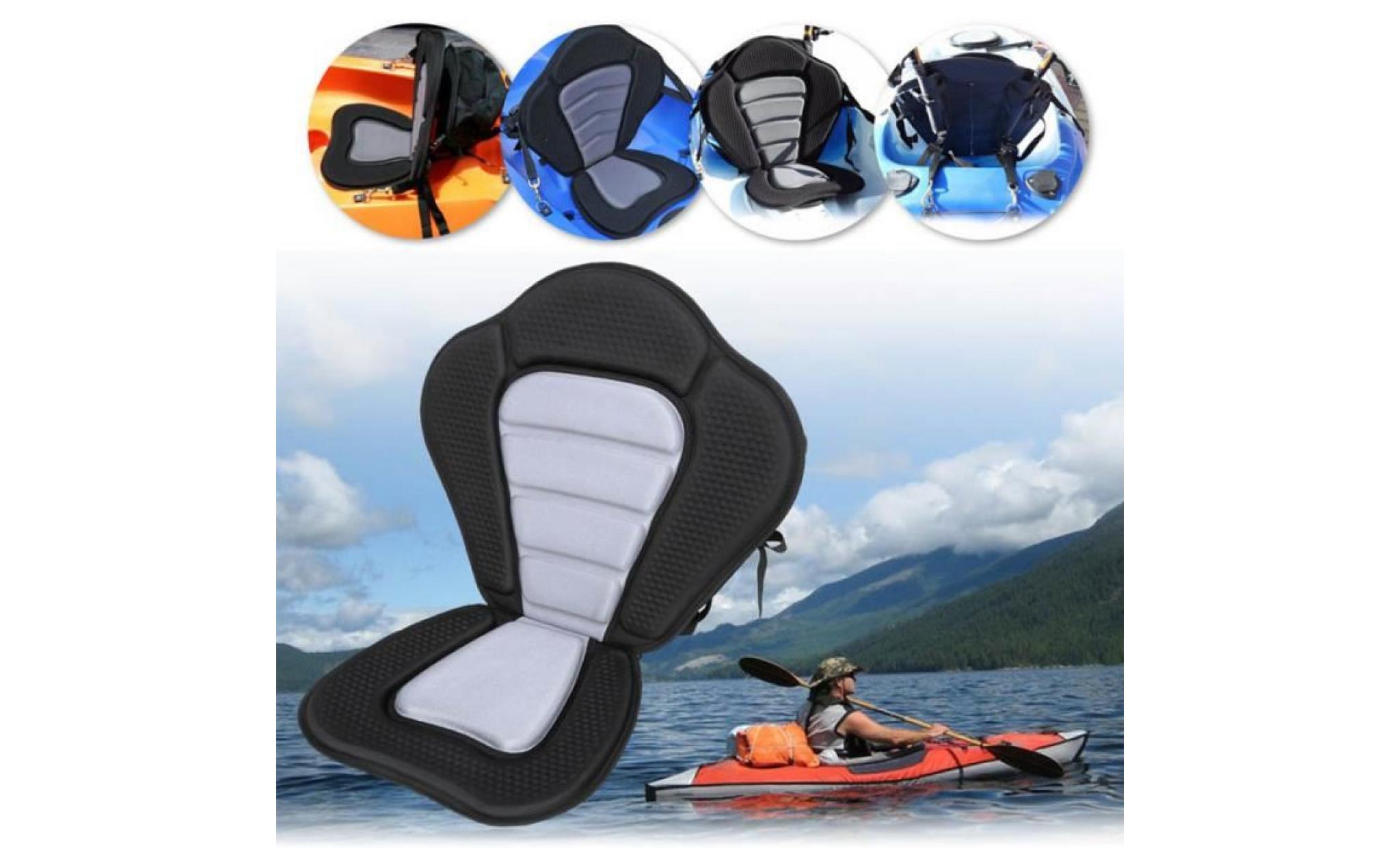 coussin de kayak de luxe rembourré kayak / anneau siège de bateau portable base antidérapante souple coussin à dossier haut réglable