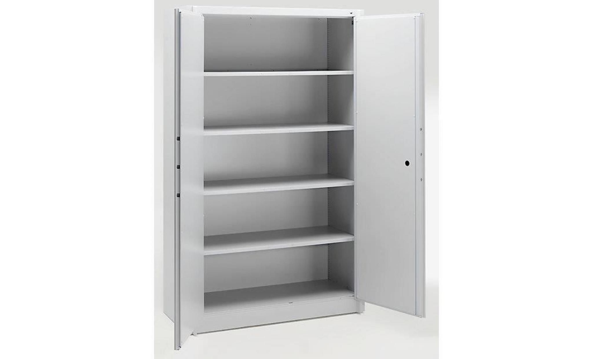 cp armoire de sécurité   4 tablettes réglables, largeur 1200 mm gris clair   armoire armoire coffre fort armoires armoires