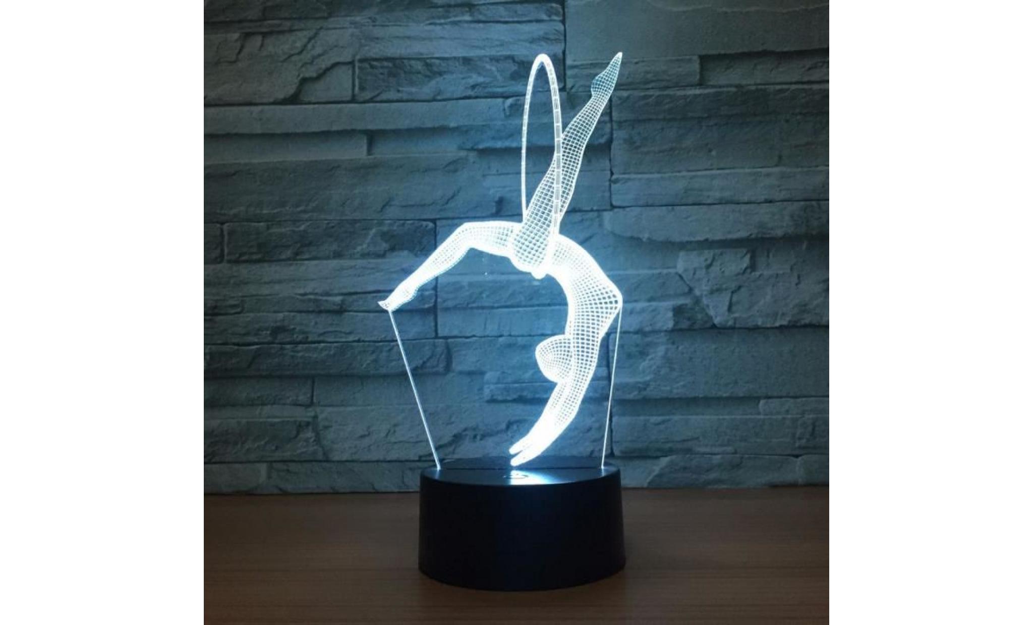 créatif cadeaux de gymnastique 3d led lumière de nuit  7 couleur décoloration led lampe de table illusion atmosphère 3d lampe pas cher