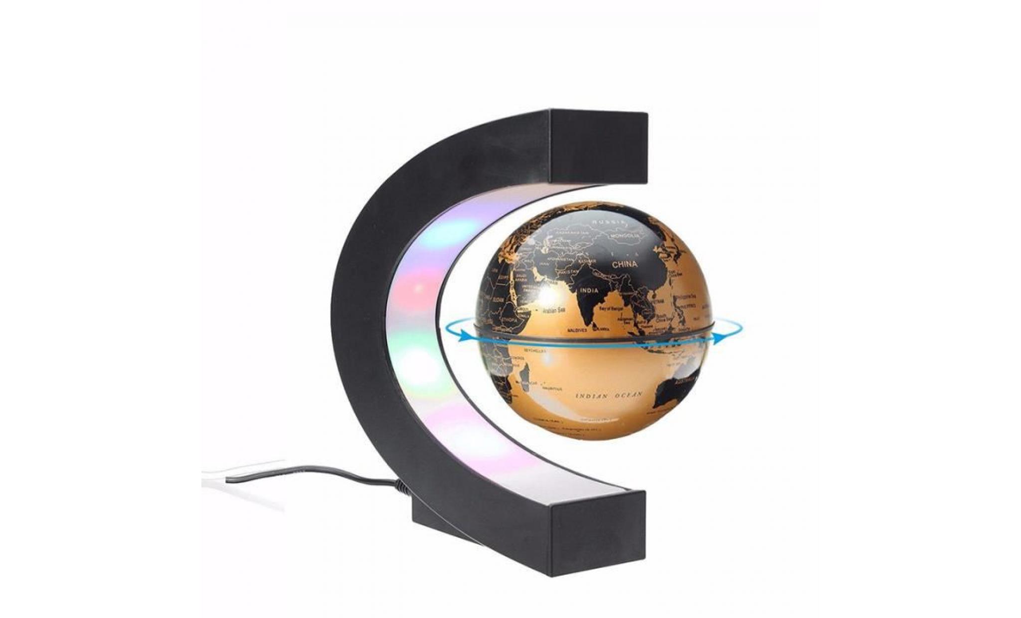 créatif globe terrestre lumineux flottant magnétique lévitation globe lamp avec lumières led sphère pour démonstration   golden